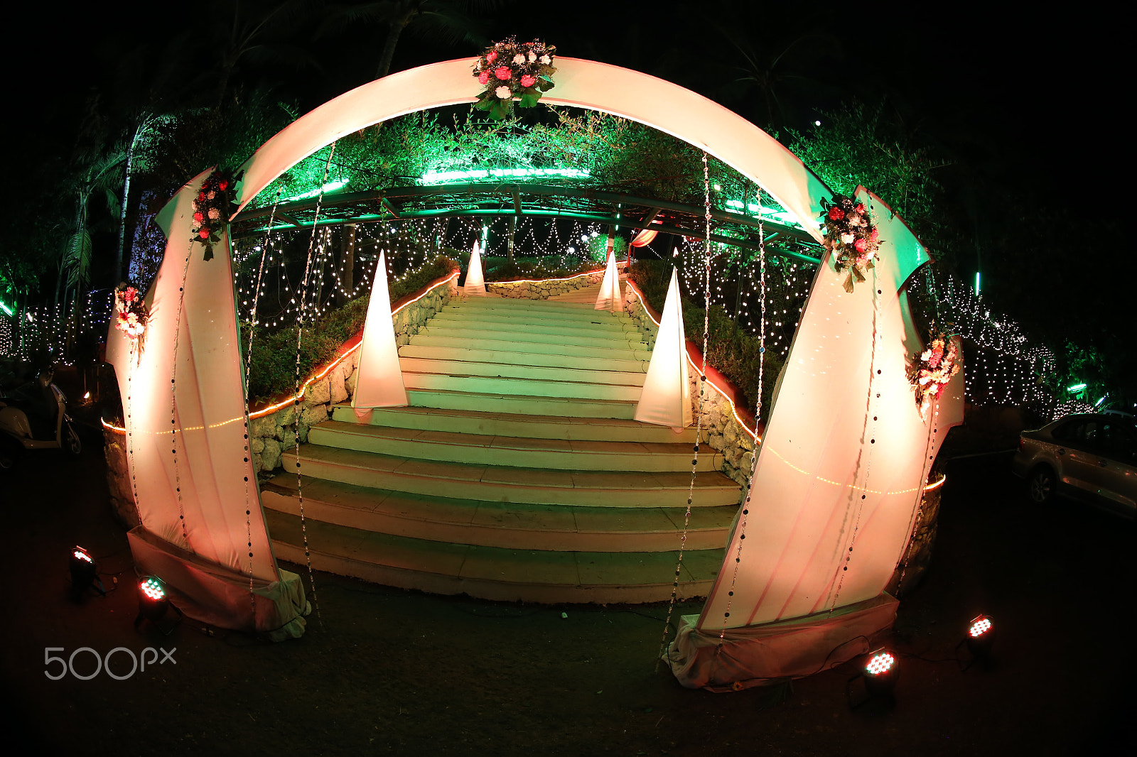 Canon EOS 6D + Canon EF 8-15mm F4L Fisheye USM sample photo. Wedding hall during midnight photography