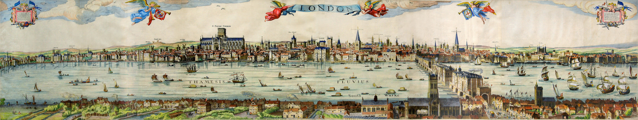 Nikon D80 sample photo. Visscher print of london and the river thames photography