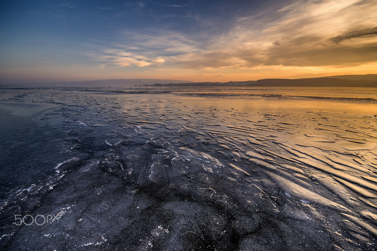 Sony SLT-A58 sample photo. Frozen lake sundown photography