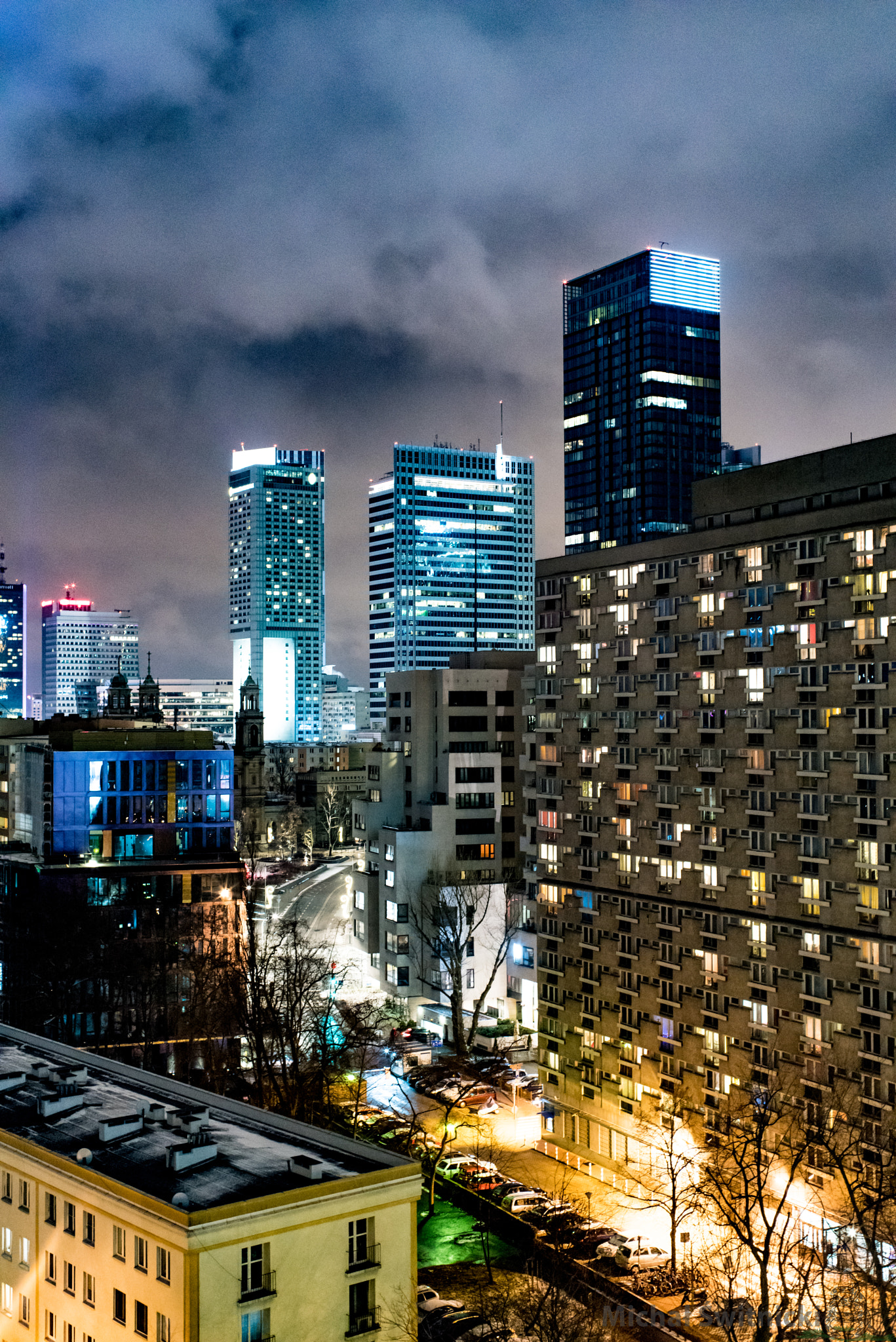 Pentax K-1 sample photo. Warsaw cityscape by night ii photography