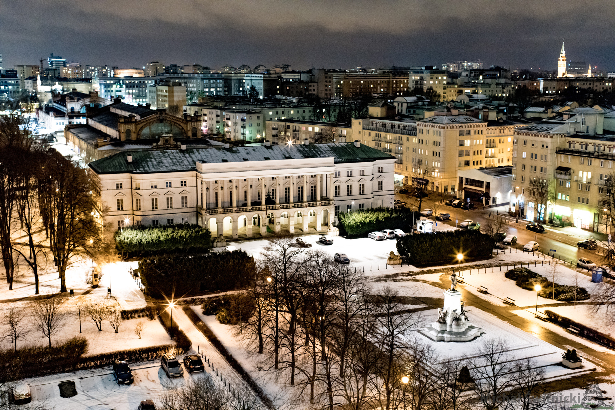 Pentax K-1 sample photo. Lubomirscy's palace in warsaw and city nightscape photography