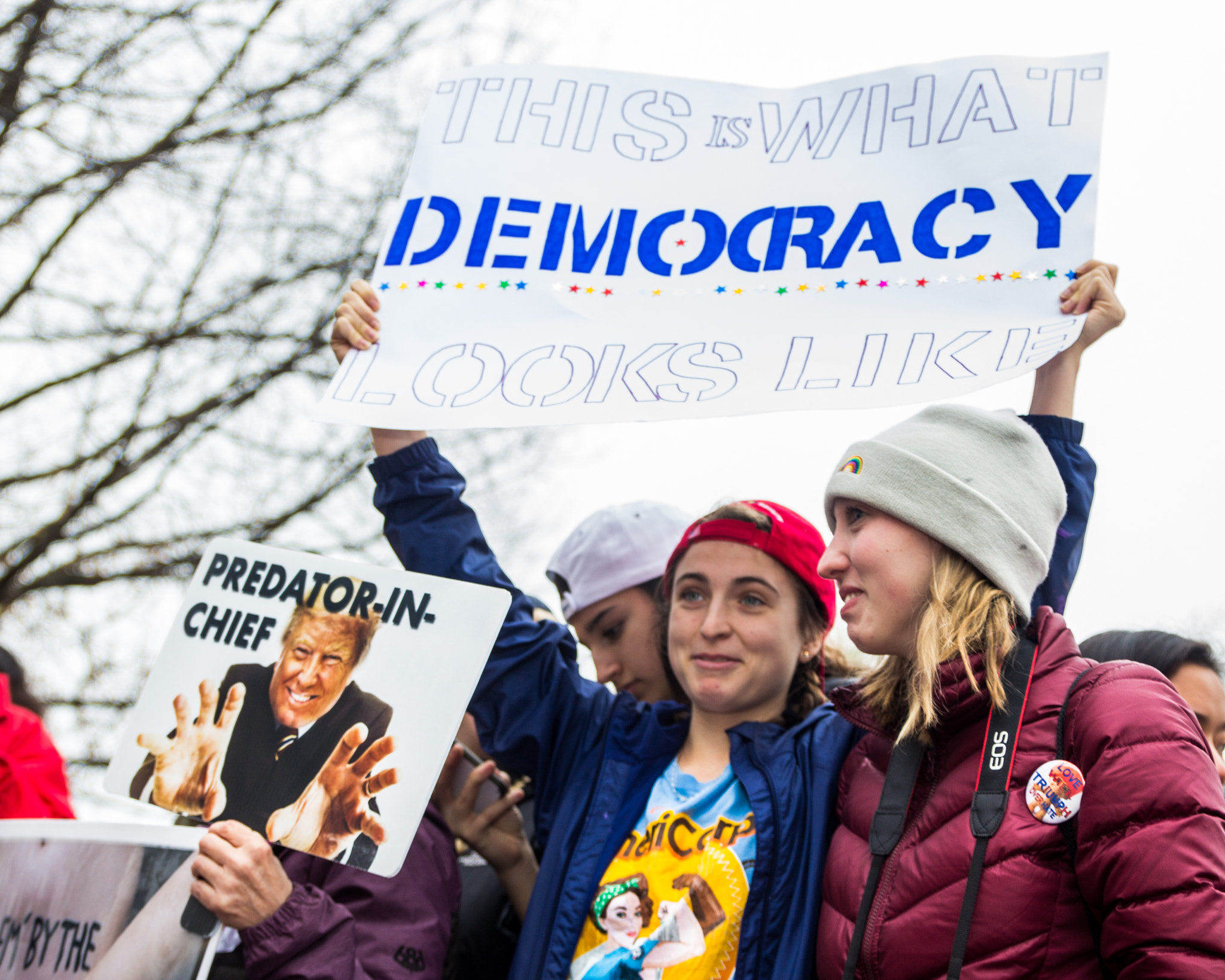 Canon EOS 60D + Sigma 24-70mm F2.8 EX DG Macro sample photo. Women's march washington photography