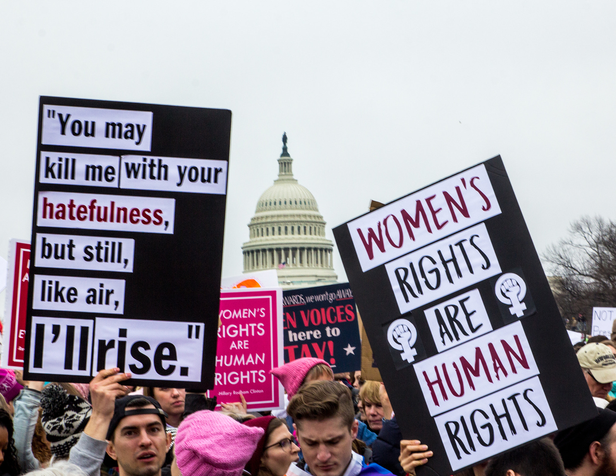 Canon EOS 60D + Sigma 24-70mm F2.8 EX DG Macro sample photo. Women's march washington photography