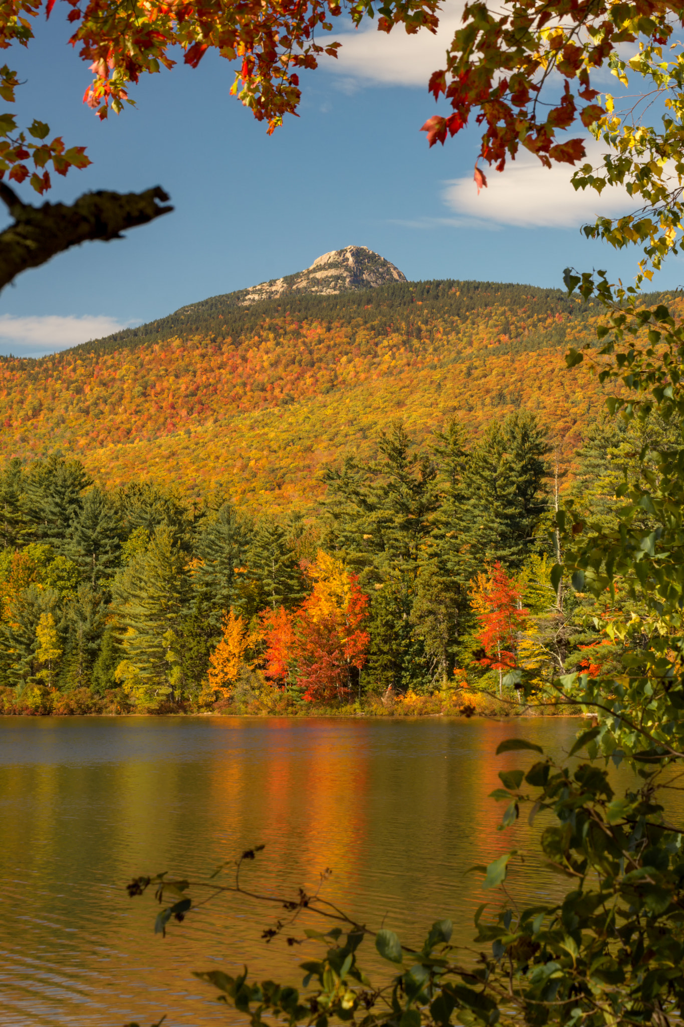 Sony SLT-A65 (SLT-A65V) + Tamron SP 70-300mm F4-5.6 Di USD sample photo. Fall framed chocorua photography