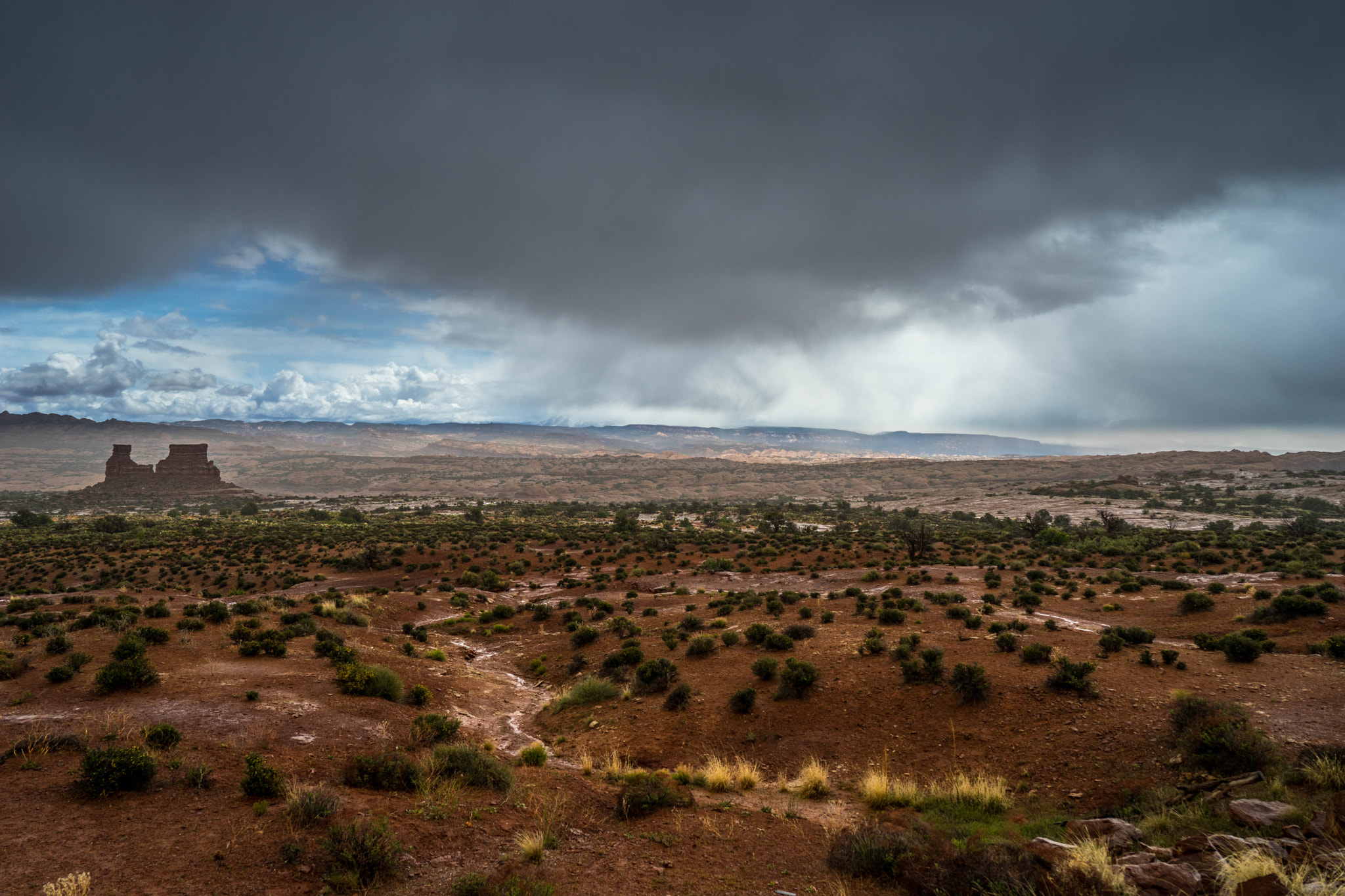 Sony a7 II sample photo. Storm over the desert photography