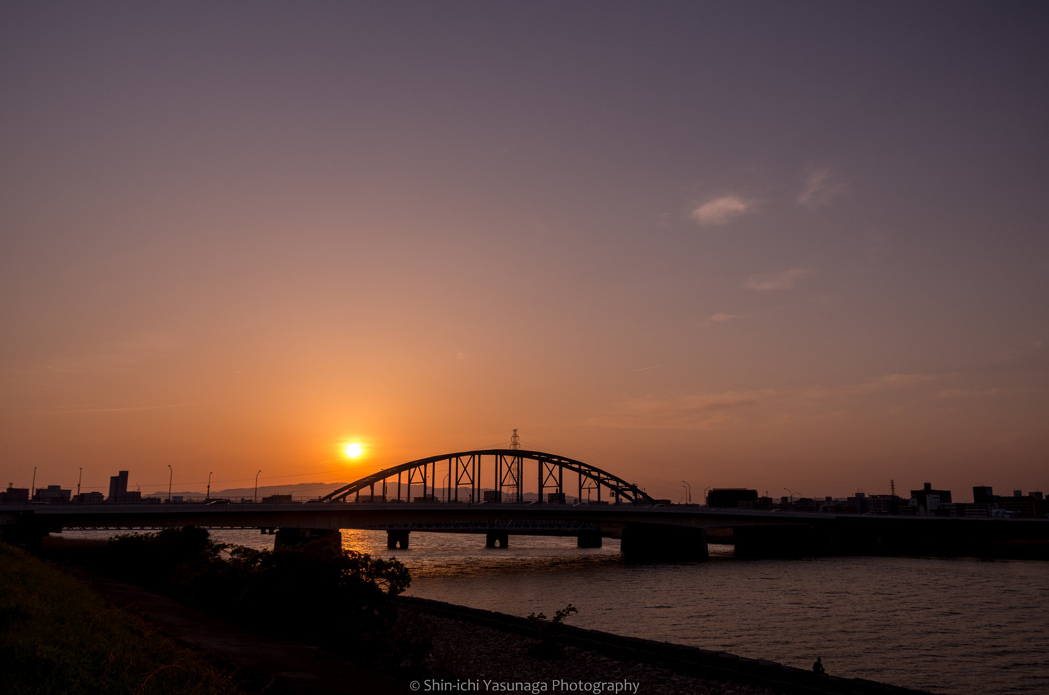 Pentax K-30 sample photo. Sunset from yodogawa river osaka,japan. photography