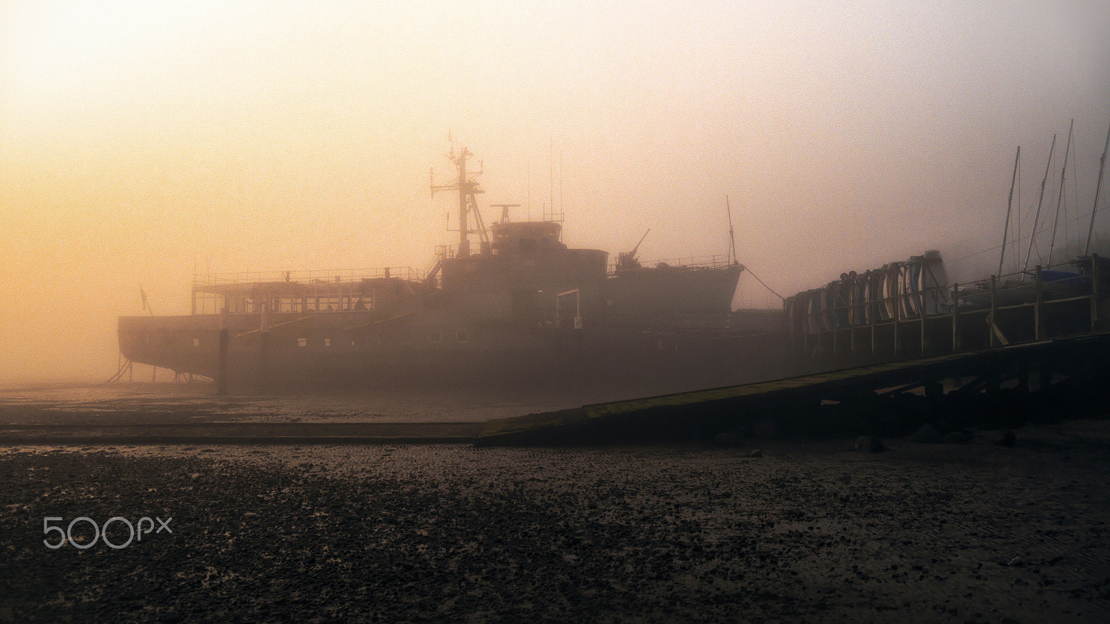 Panasonic Lumix DMC-GH2 sample photo. Boat in the mist - leigh on sea, essex, england photography