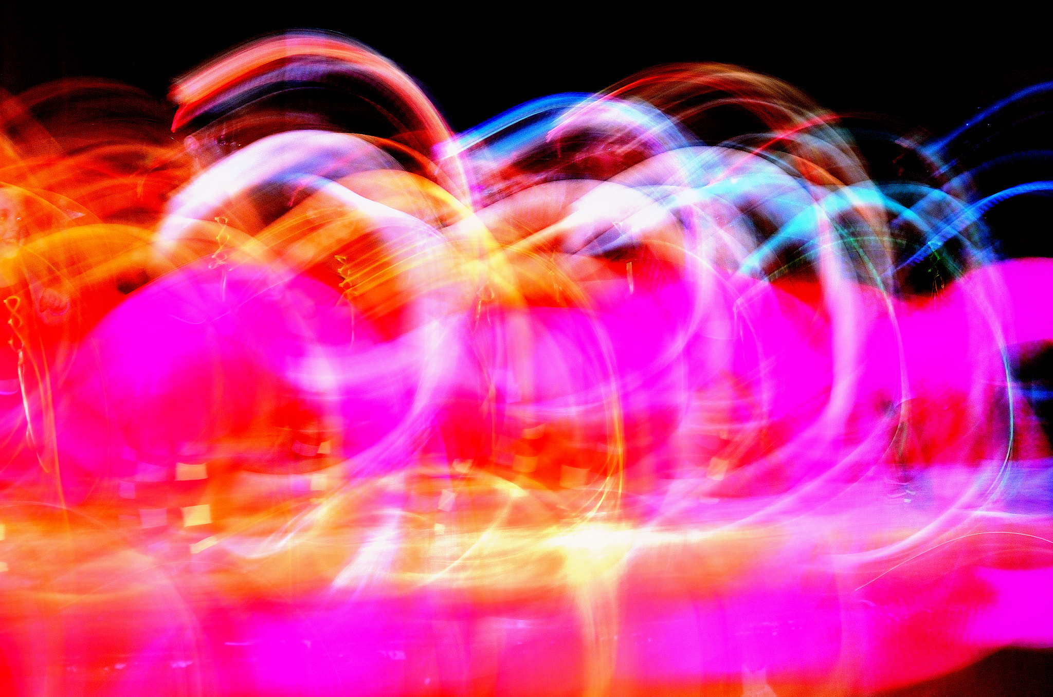 Nikon D7000 + AF Nikkor 70-210mm f/4-5.6 sample photo. Light painting in a dance show photography