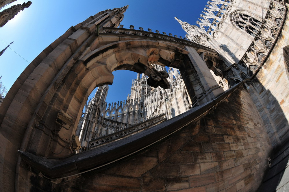 Nikon D300 + Nikon AF DX Fisheye-Nikkor 10.5mm F2.8G ED sample photo. Duomo di milano photography