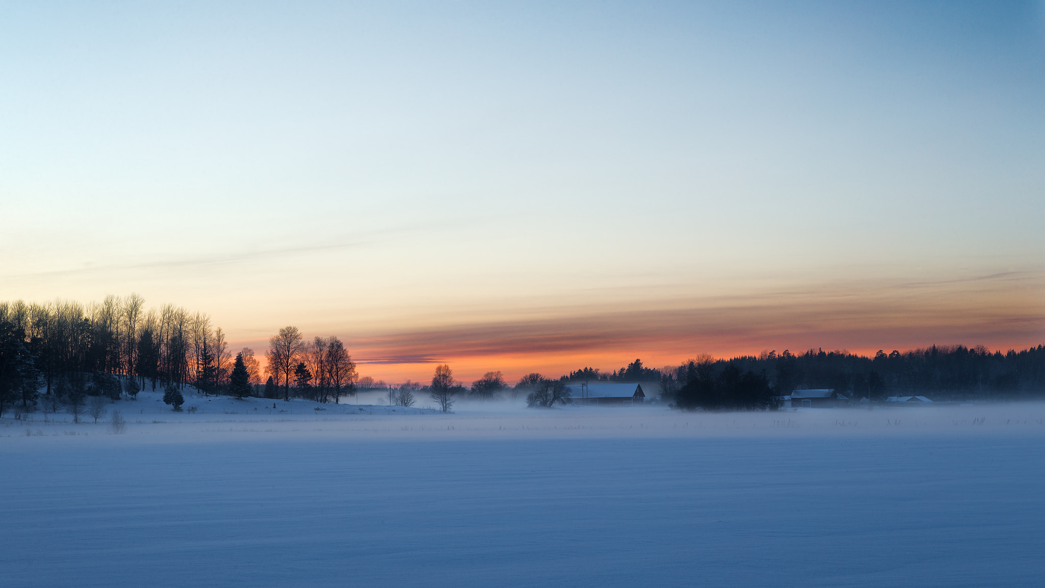 Canon EOS-1D X sample photo. Sunset in winter photography