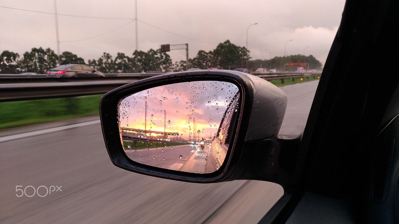 ASUS Z017DC sample photo. Sunrise on back mirror photography