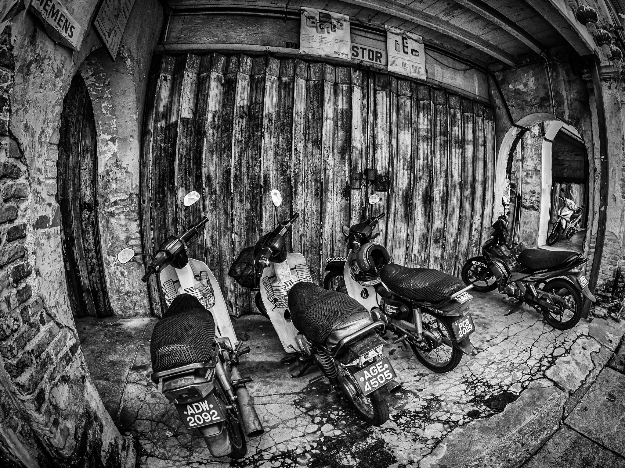 Olympus PEN-F sample photo. Parked motorcycles in ipoh photography