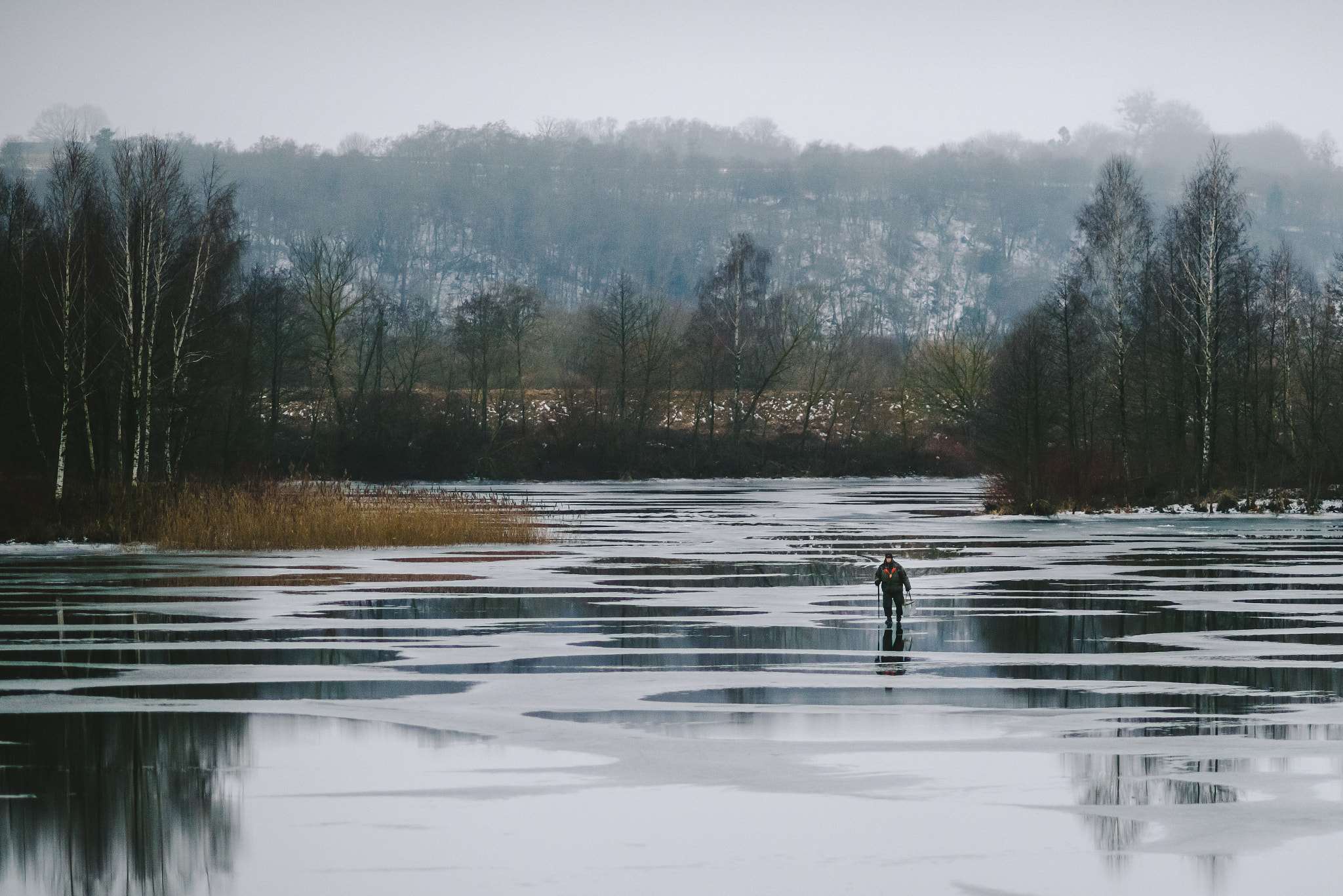 Nikon D810 + AF DC-Nikkor 135mm f/2D sample photo. Ice fishing photography