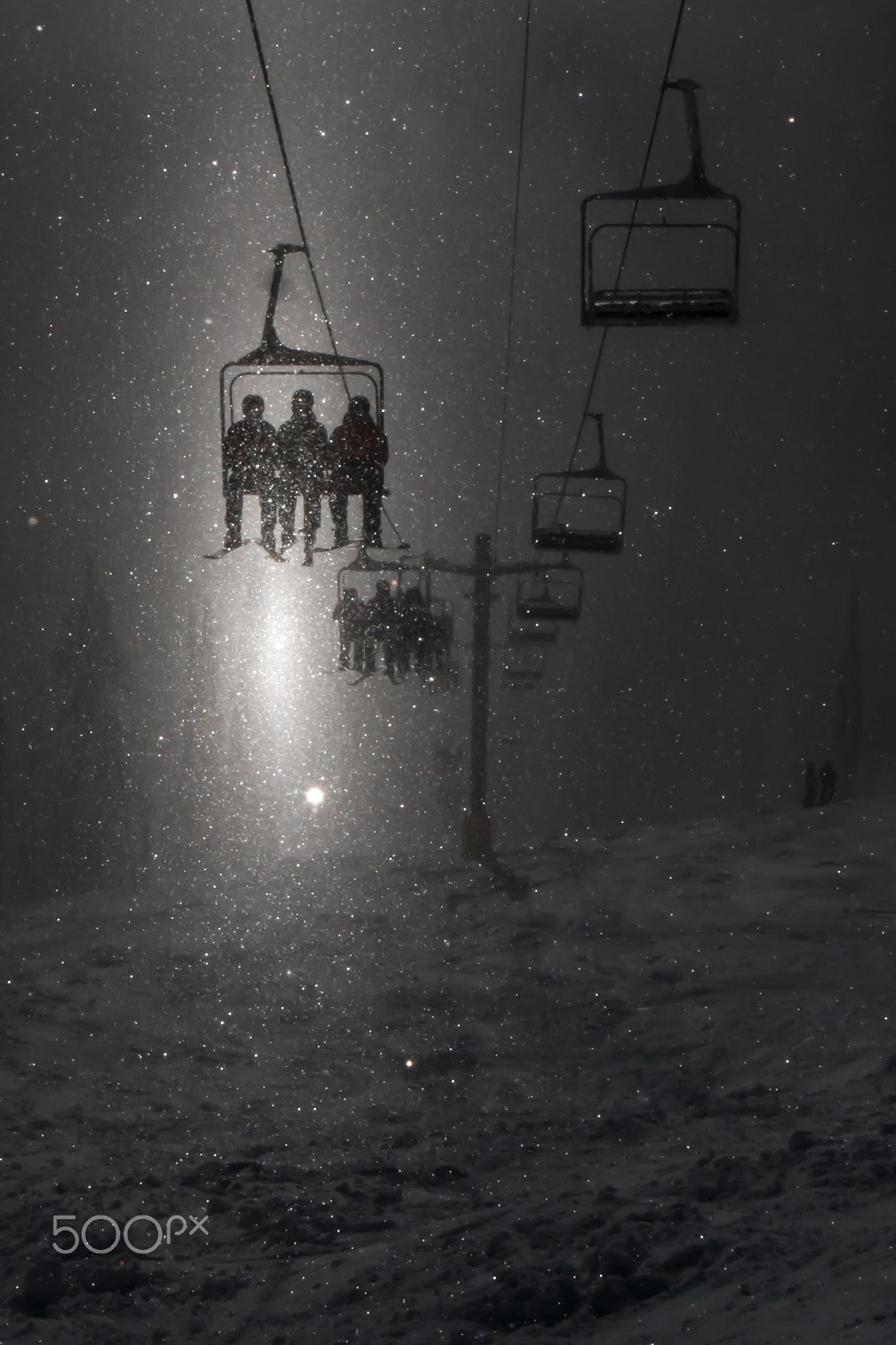 Panasonic Lumix DMC-GH4 sample photo. Chairlift silhouette photography