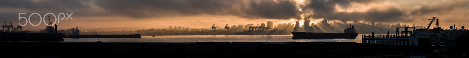 Panasonic Lumix DMC-GH4 sample photo. Vancouver skyline pano photography