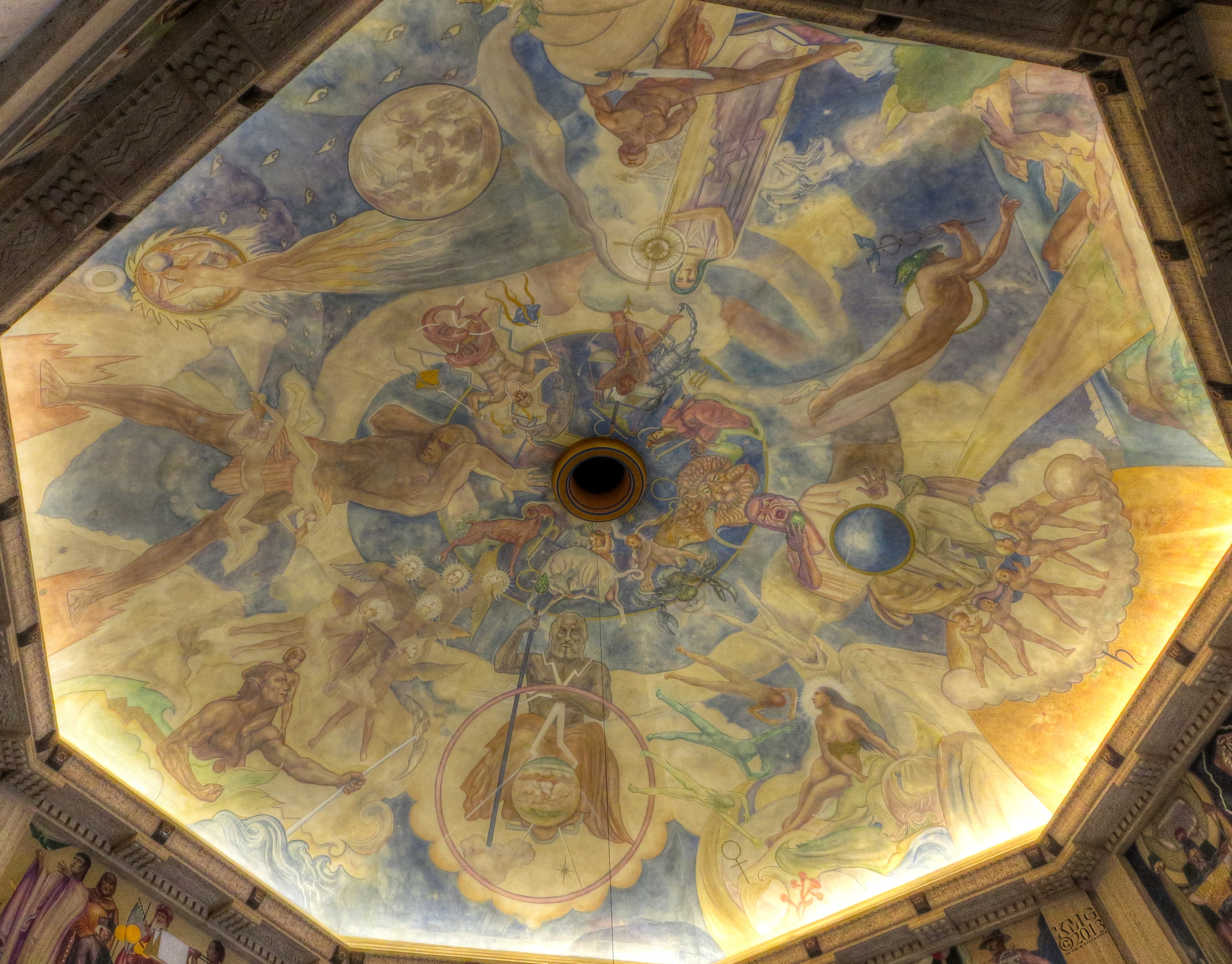 Canon PowerShot ELPH 330 HS (IXUS 255 HS / IXY 610F) sample photo. Painted ceiling above the pendulum o photography