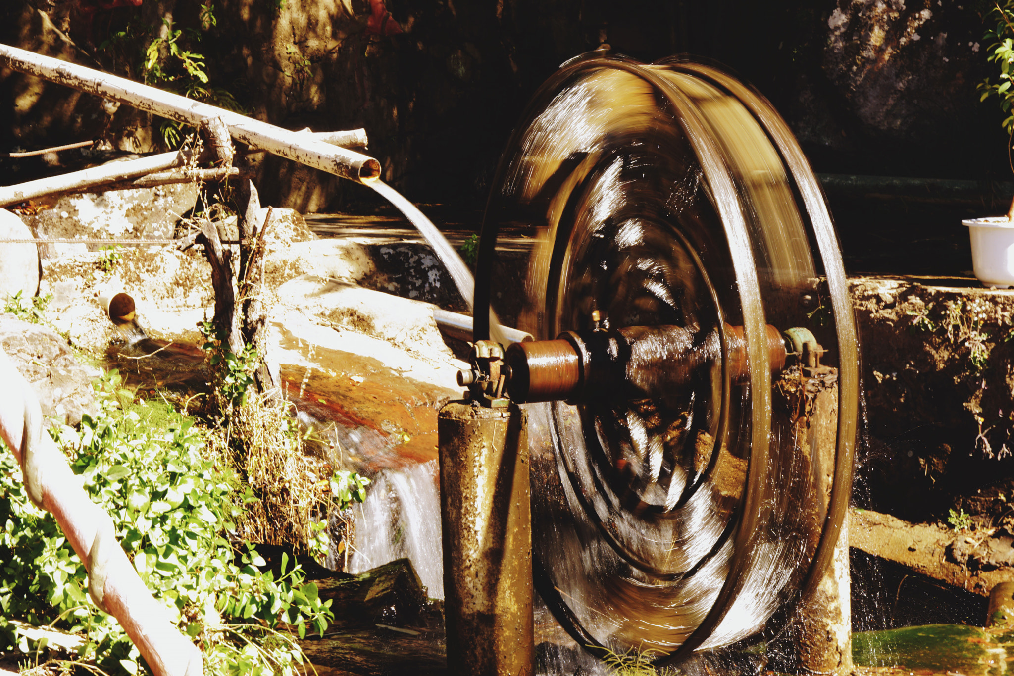 Sony E 50mm F1.8 OSS sample photo. Waterwheel photography