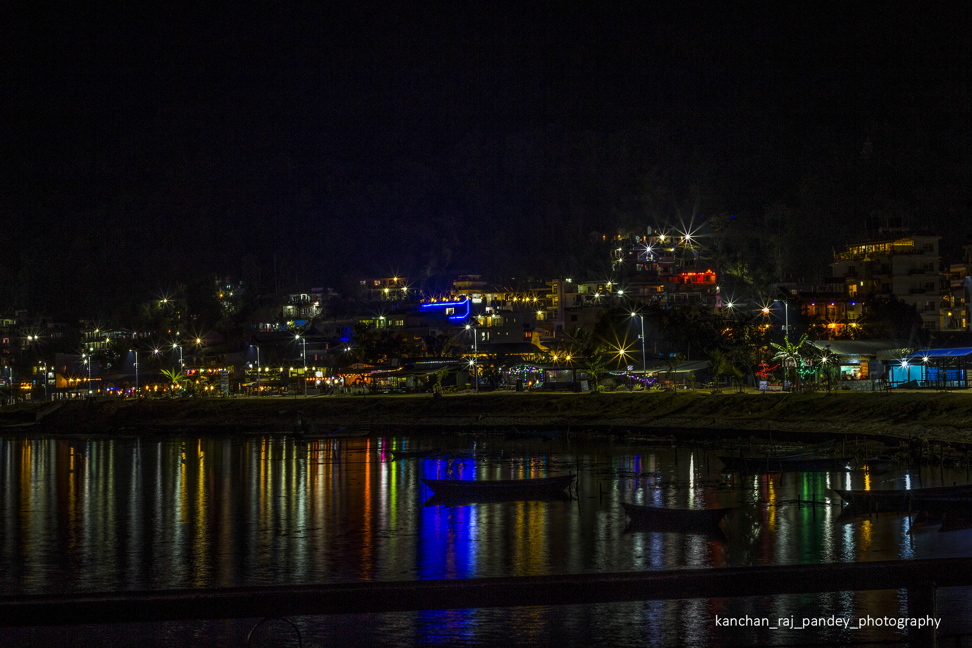 Canon EOS 650D (EOS Rebel T4i / EOS Kiss X6i) sample photo. Night view of lakeside, pokhara photography