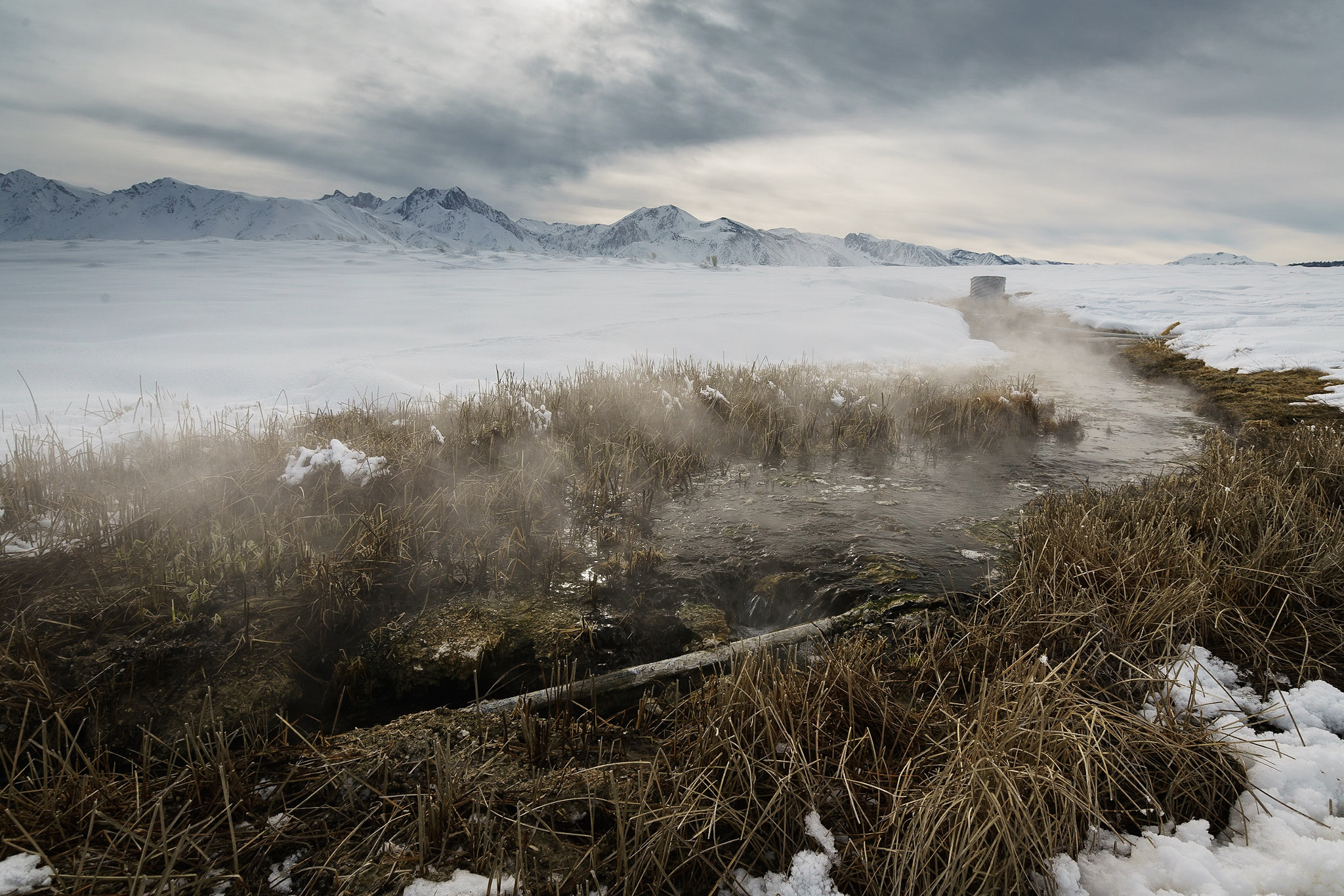 Sony a7R II + Canon EF 16-35mm F2.8L II USM sample photo. Owens river valley hot springs photography