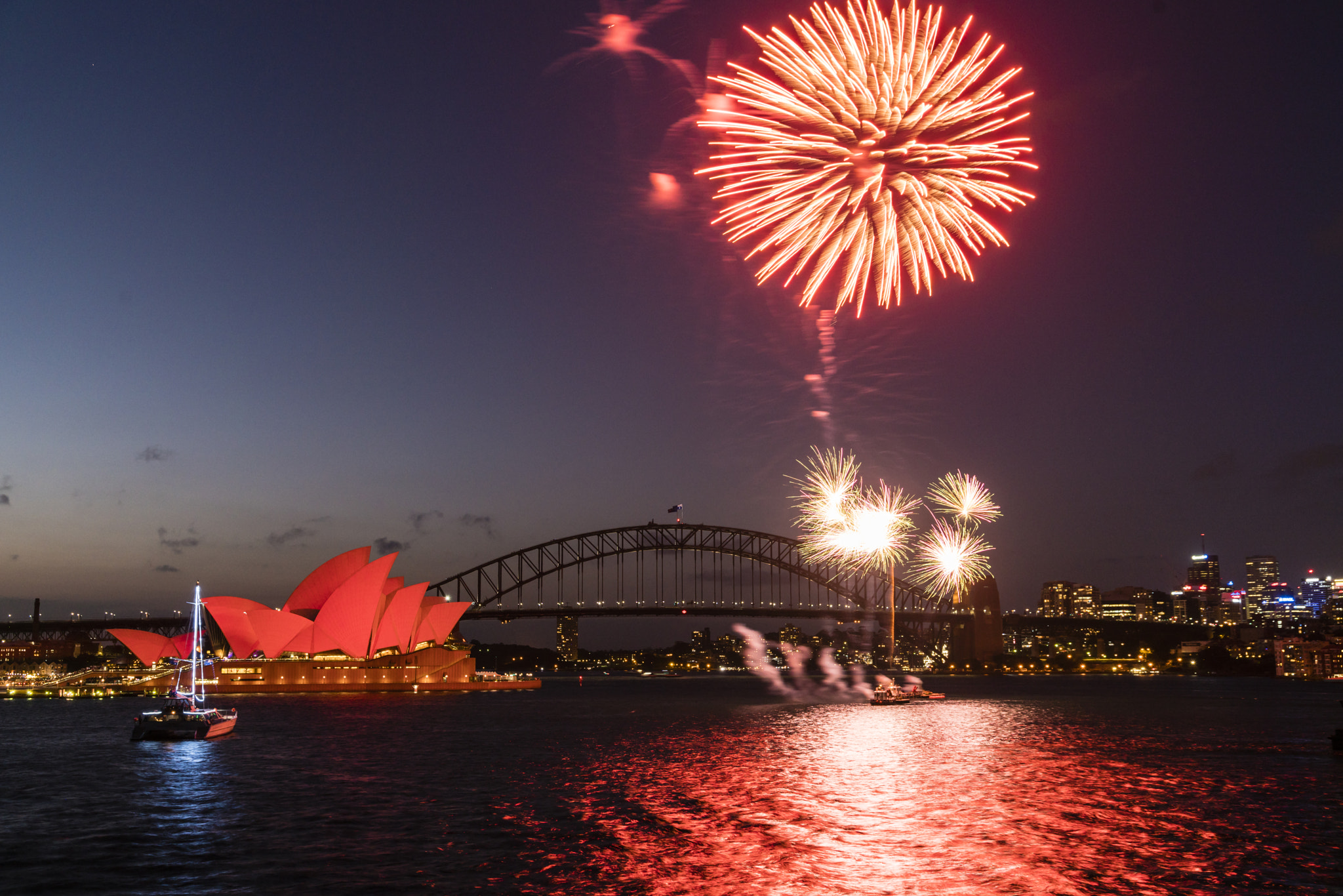 Sony a7R II + Canon 24-105mm F4 DG OS HSM | Art 013 sample photo. Lunar new year fireworks, sydney-2 photography