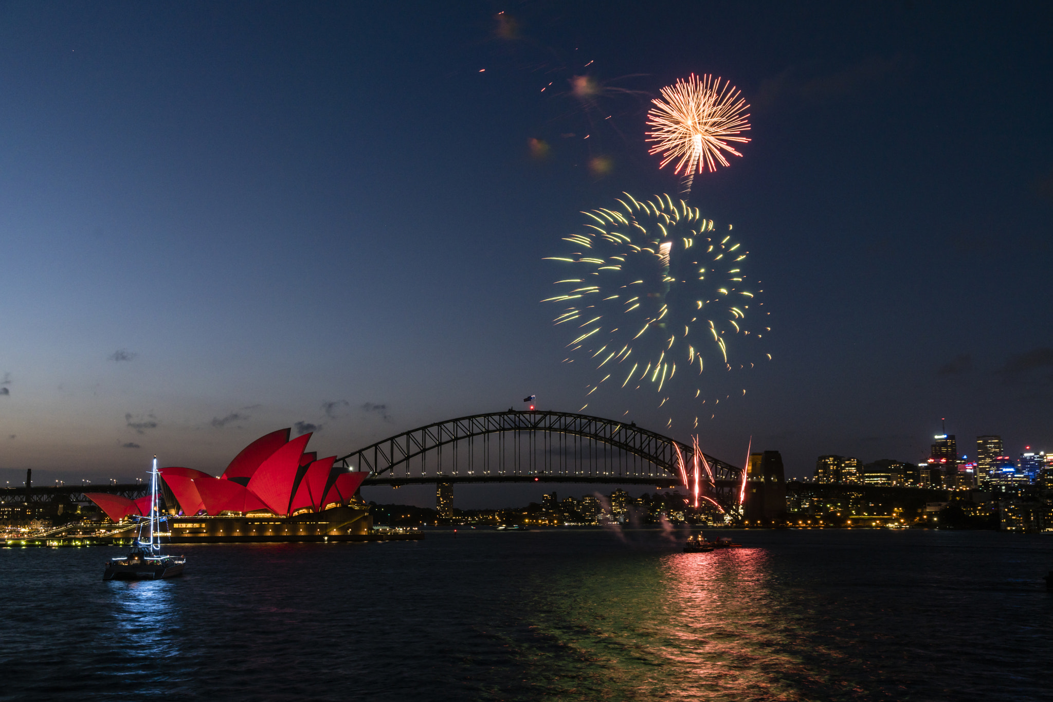 Sony a7R II + Canon 24-105mm F4 DG OS HSM | Art 013 sample photo. Lunar new year fireworks, sydney-3 photography