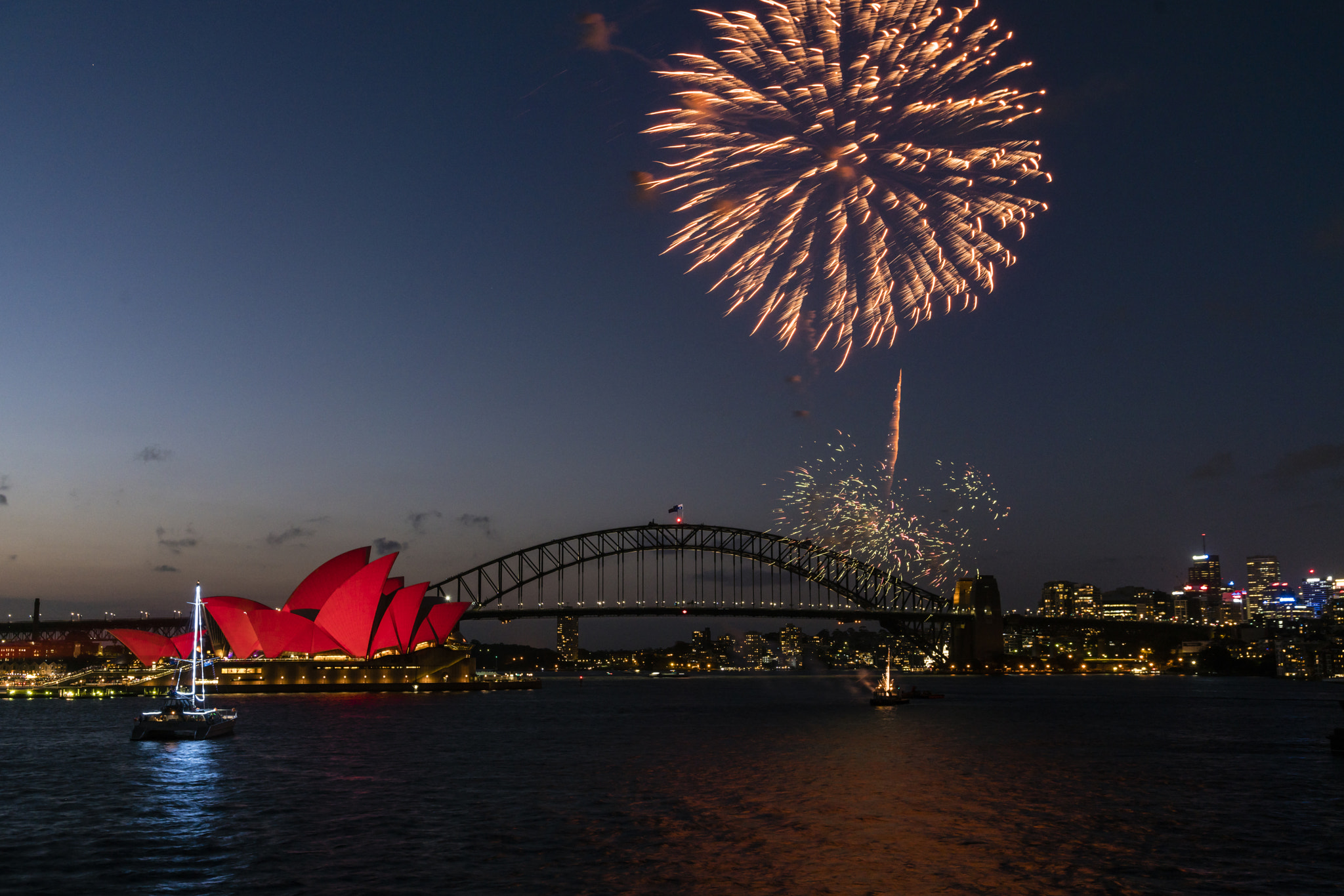 Sony a7R II + Canon 24-105mm F4 DG OS HSM | Art 013 sample photo. Lunar new year fireworks, sydney-4 photography