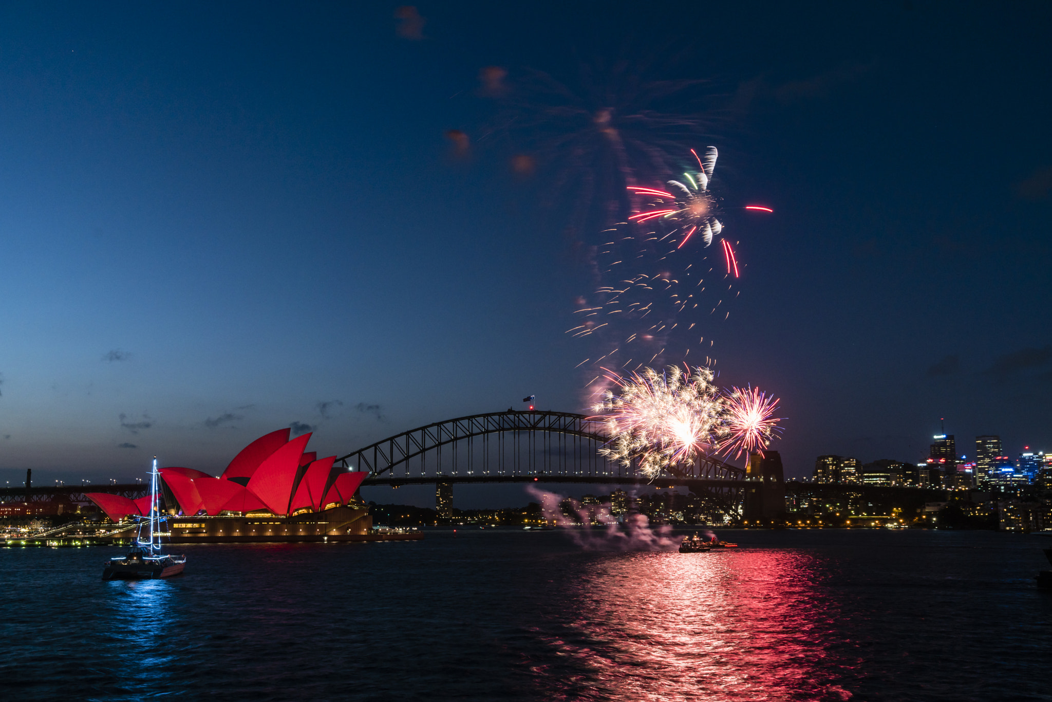 Sony a7R II + Canon 24-105mm F4 DG OS HSM | Art 013 sample photo. Lunar new year fireworks, sydney-5 photography