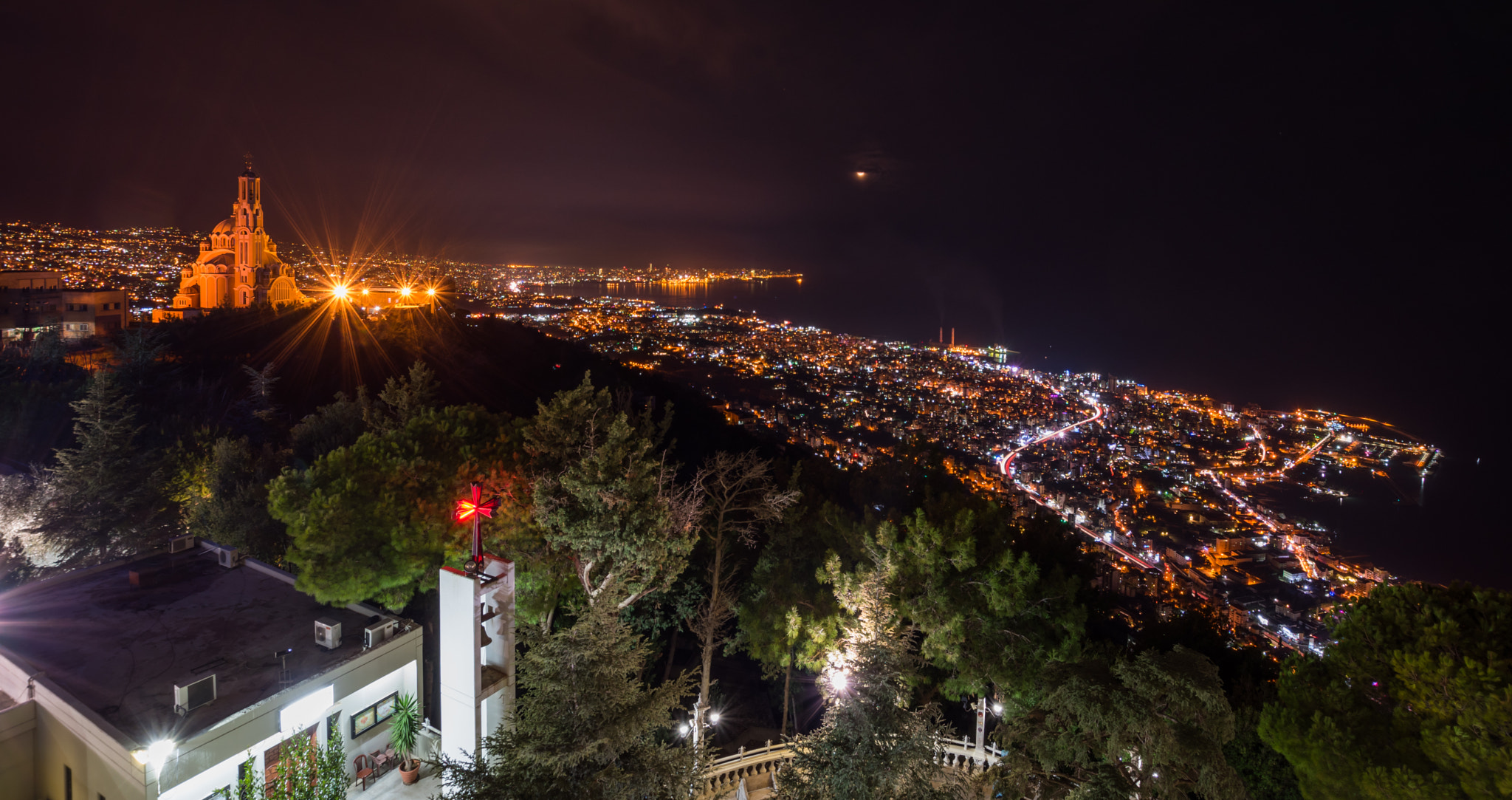 Nikon D5500 + Sigma 10-20mm F3.5 EX DC HSM sample photo. Beirut from harissa, lebanon photography