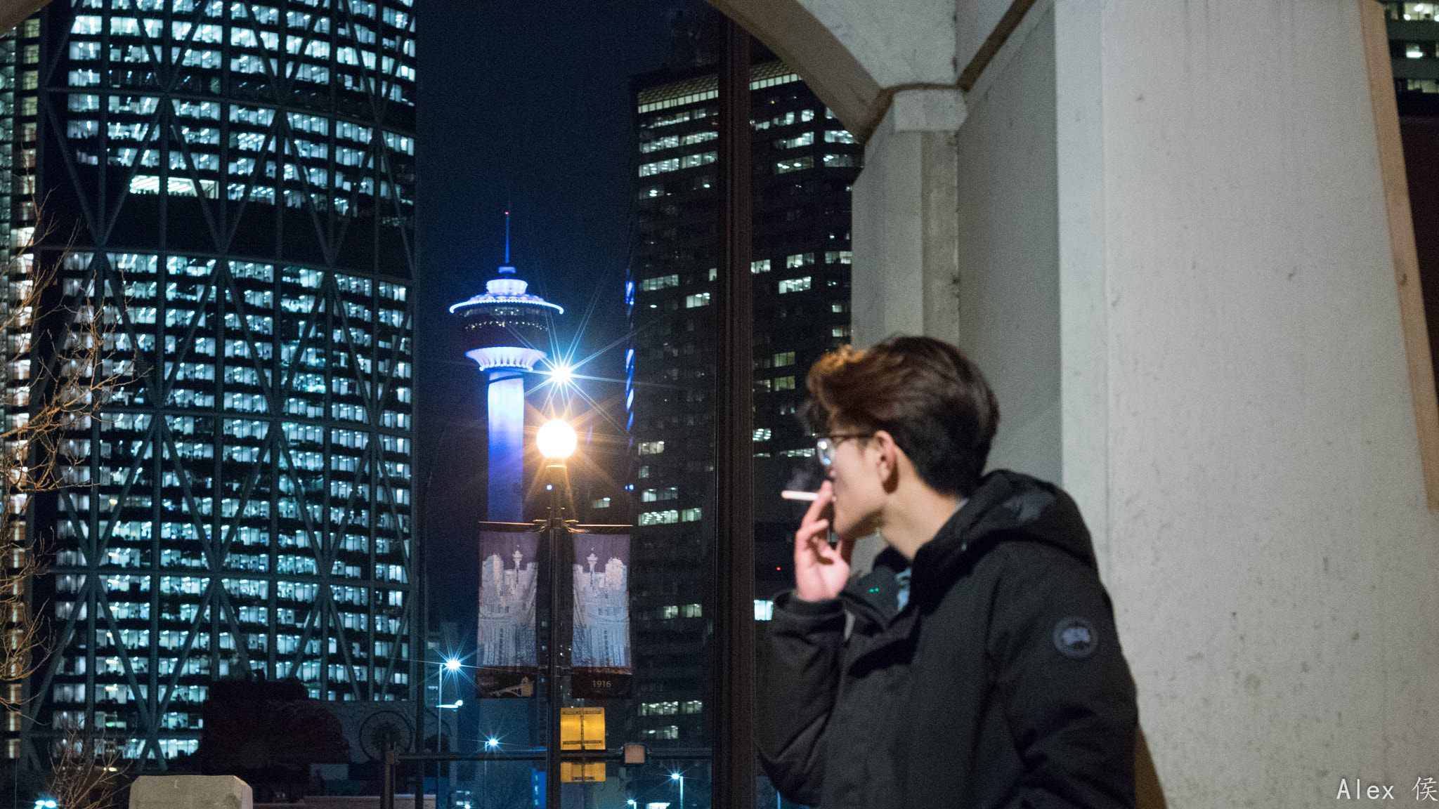 E 50mm F2 sample photo. Calgary night photography