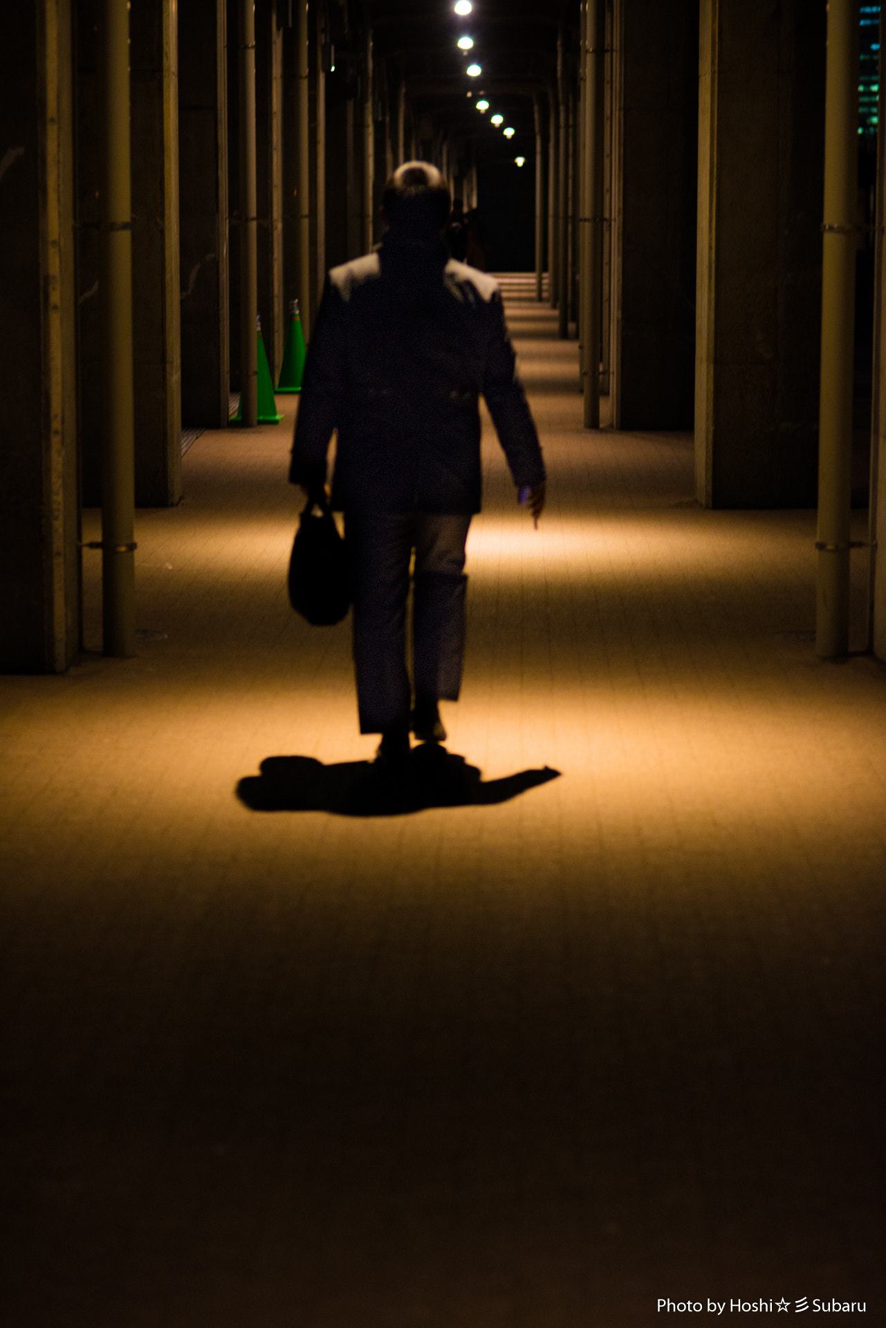 Nikon D800E + AF Nikkor 85mm f/1.8 sample photo. Night corridor photography