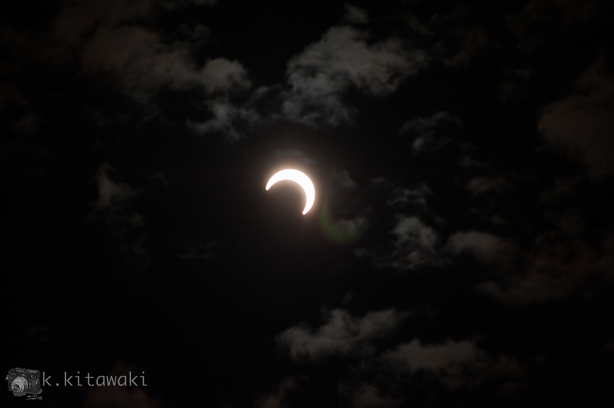 Nikon D700 + AF Nikkor 300mm f/4 IF-ED sample photo. Solar eclipse 日食 photography