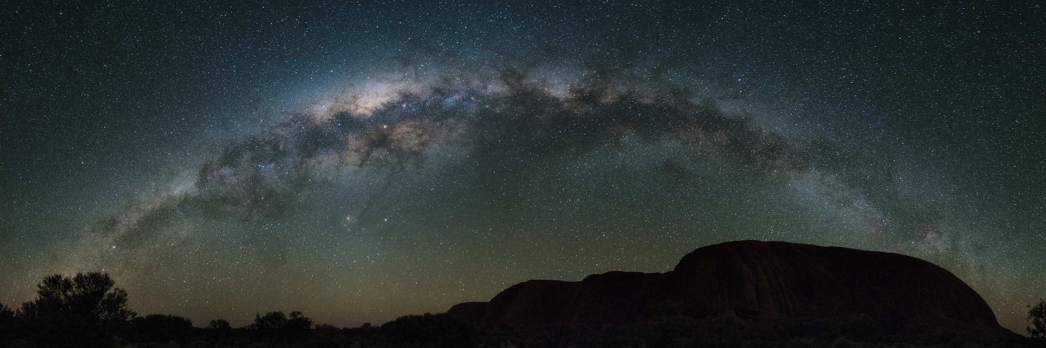 Nikon D810A sample photo. Milky way over ayers rock photography