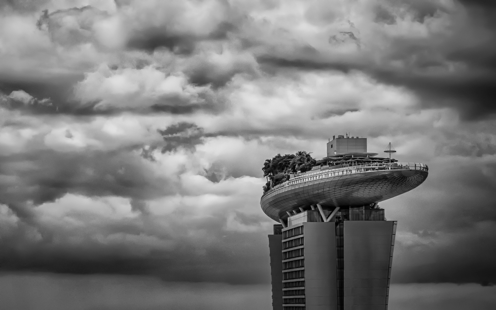 Olympus PEN-F sample photo. Clouds over marina bay sands photography