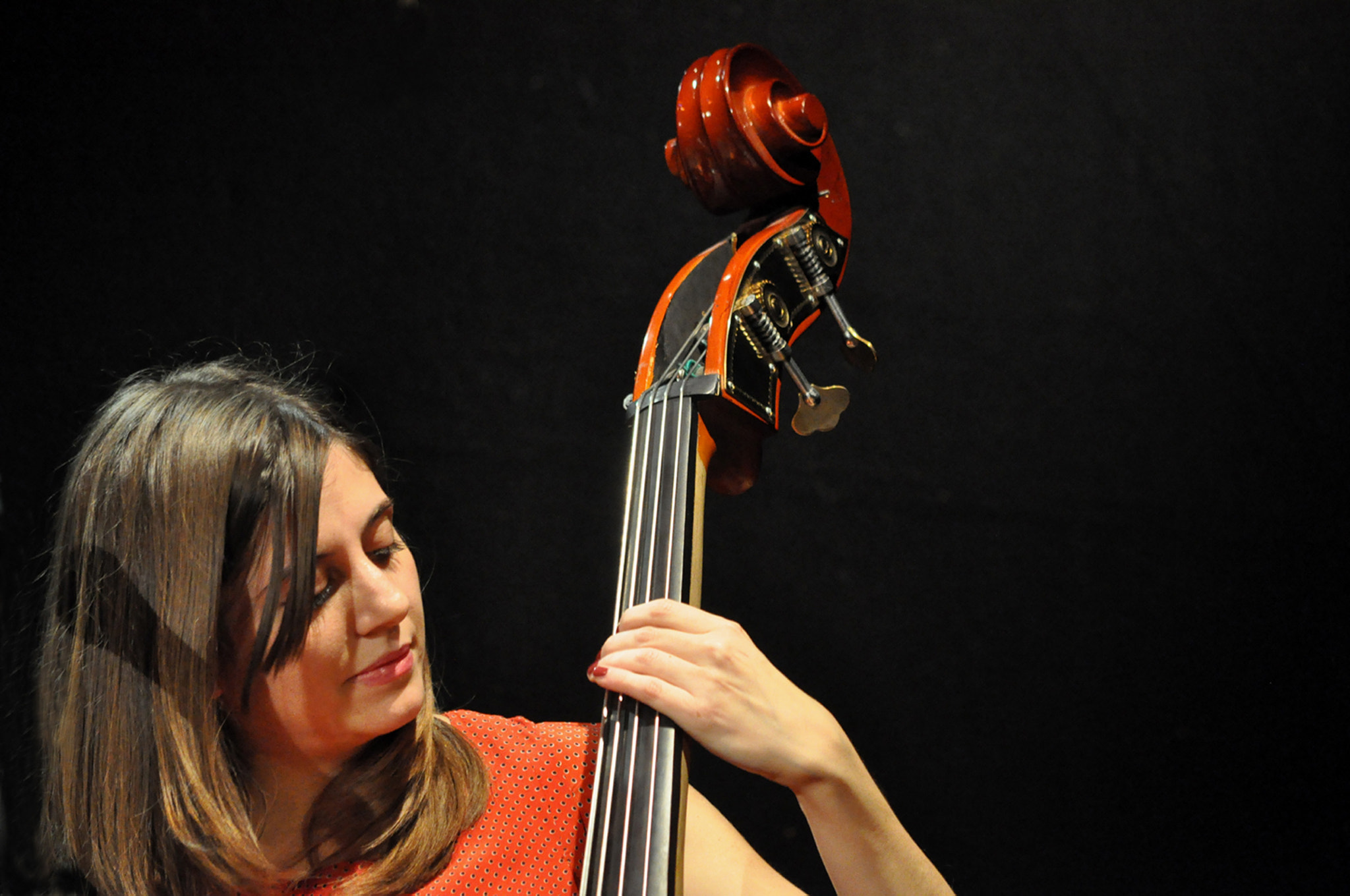 Nikon D5000 sample photo. Martina and double bass photography