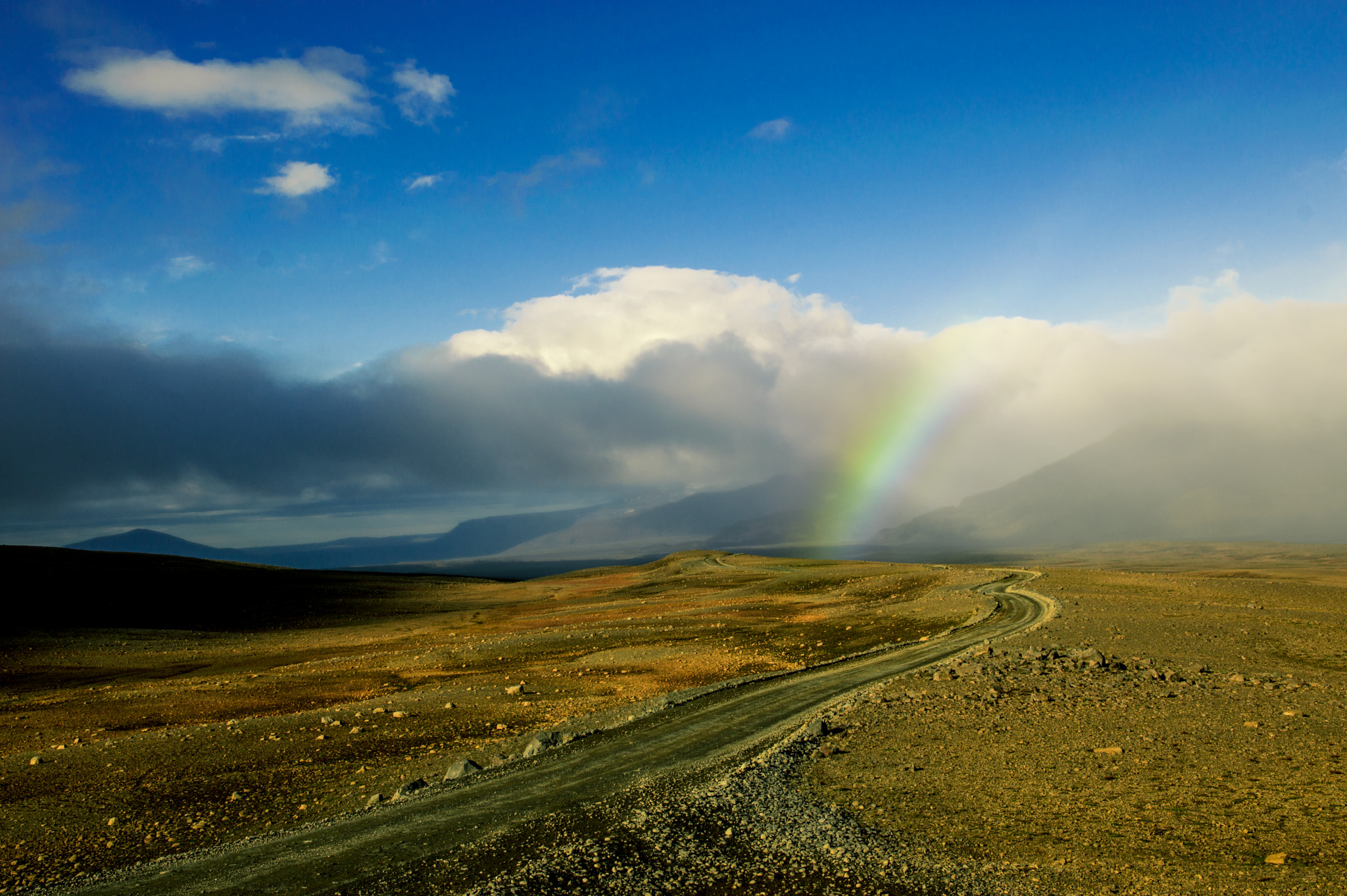Nikon D3200 sample photo. Rainbow in the moonlike landscapes of iceland. photography