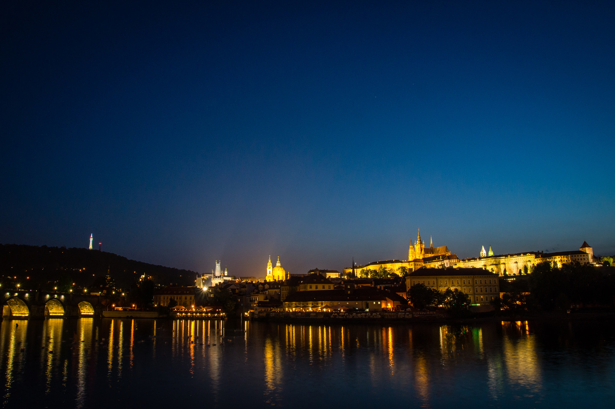 Sony SLT-A58 sample photo. Panoramic nightview on prague photography