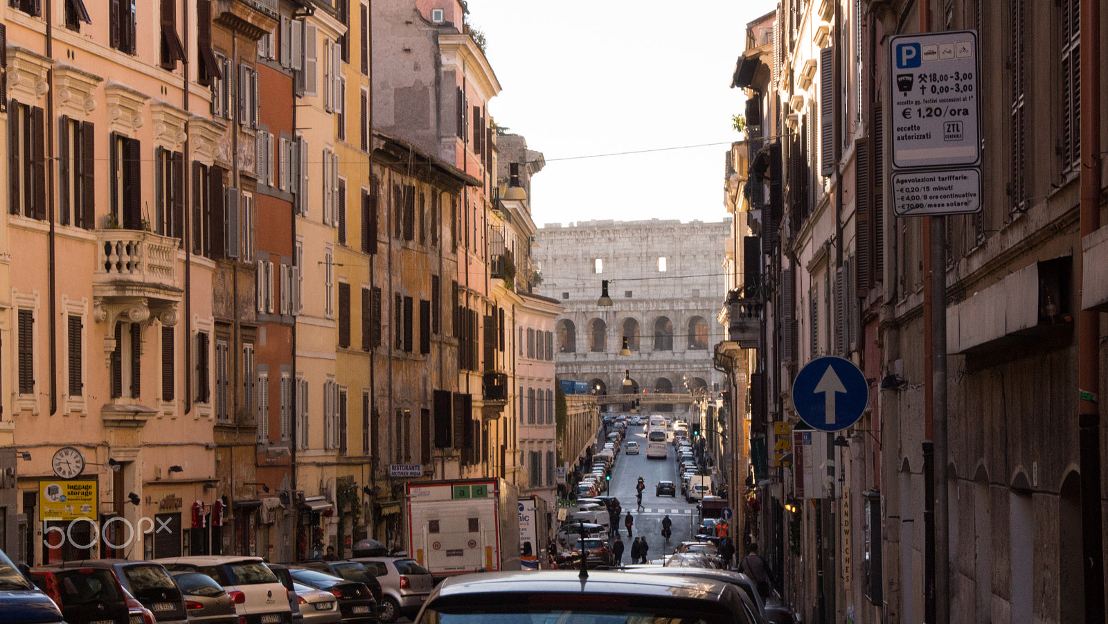 Sony SLT-A65 (SLT-A65V) sample photo. Colosseum down the street photography