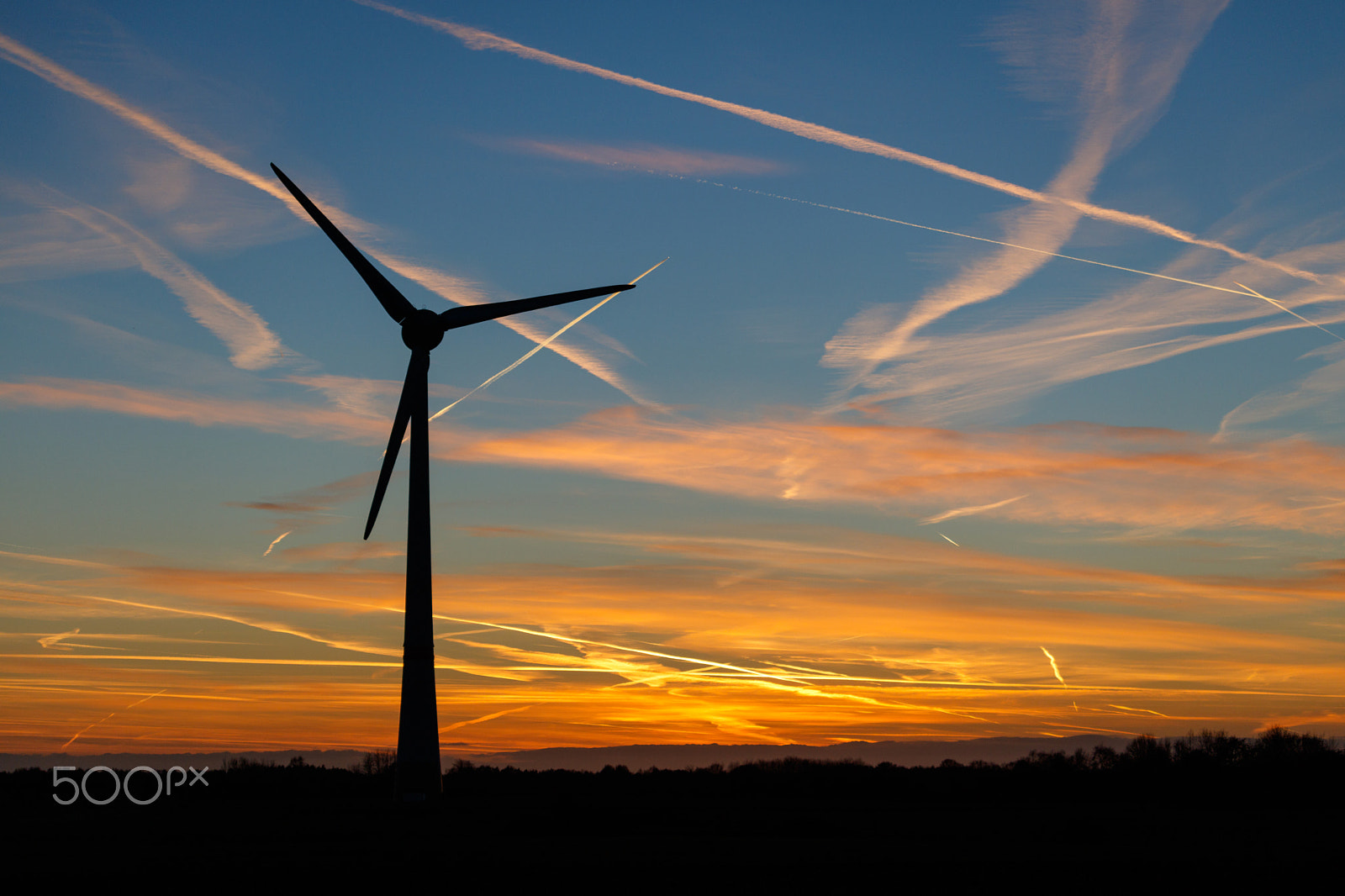Canon EF-S 55-250mm F4-5.6 IS STM sample photo. Windmill in the sunset photography