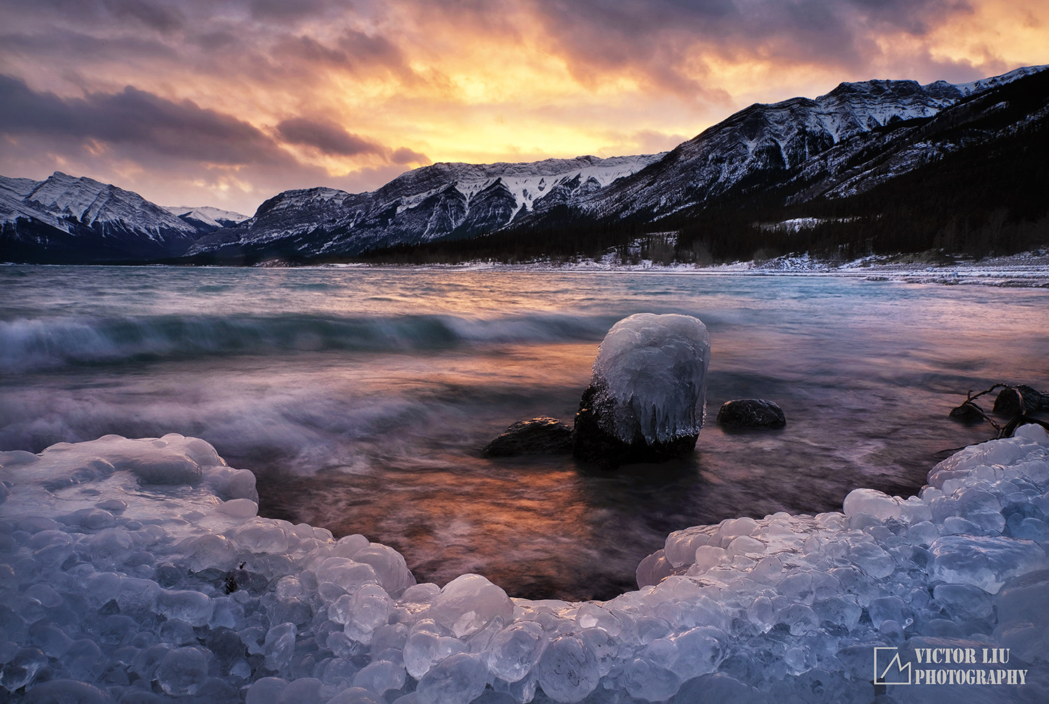 Fujifilm GFX 50S sample photo. Burning frozen lake photography
