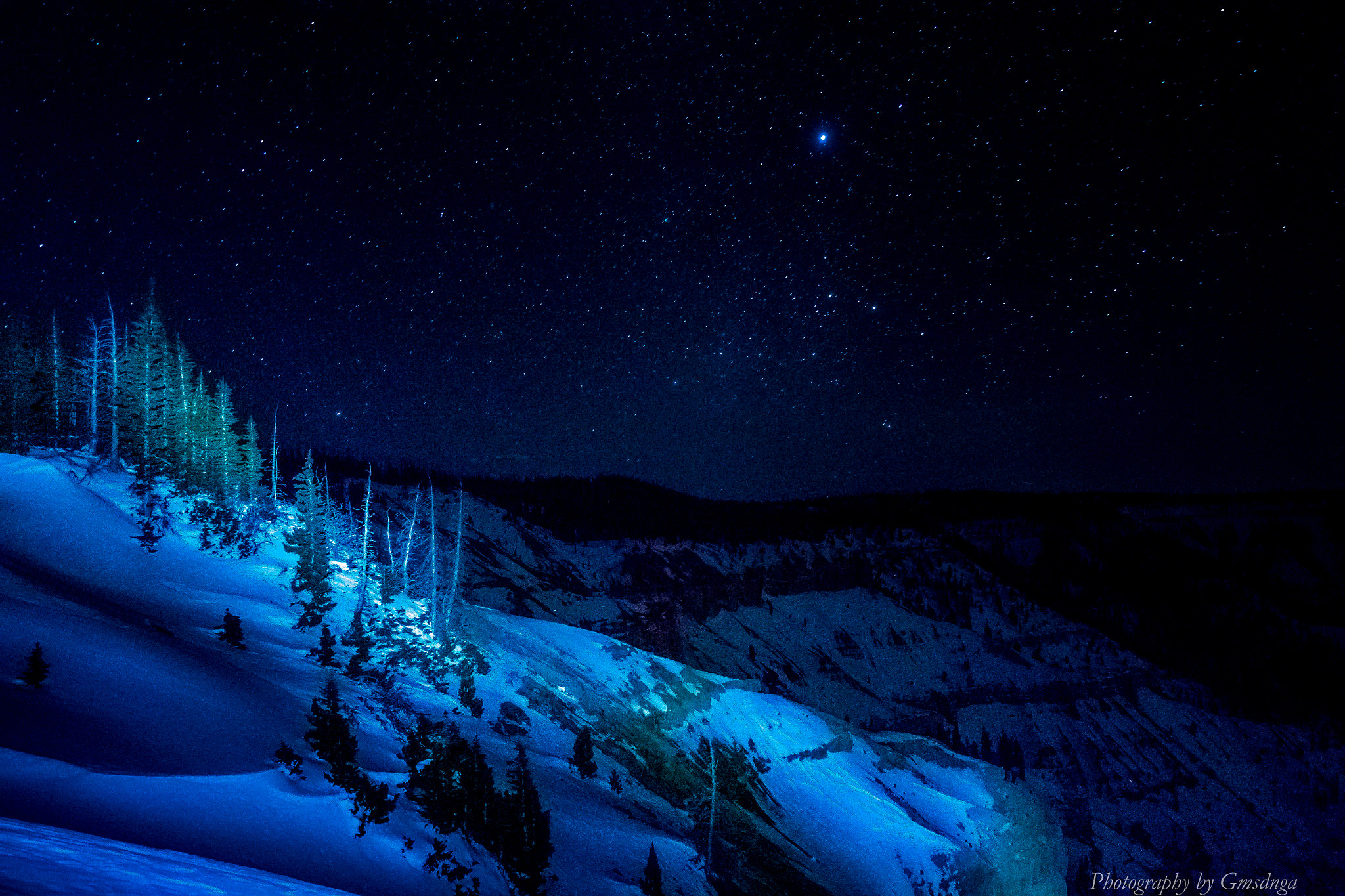 Nikon 1 J4 sample photo. Cedar breaks winter night photography