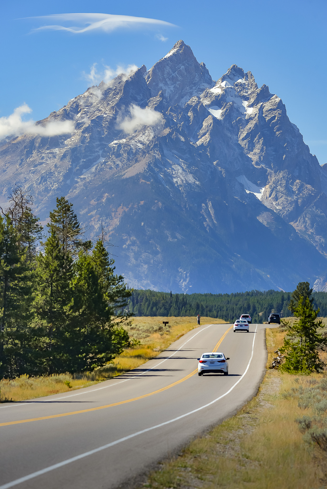 Nikon AF-S Nikkor 70-200mm F4G ED VR sample photo. Road to the teton photography