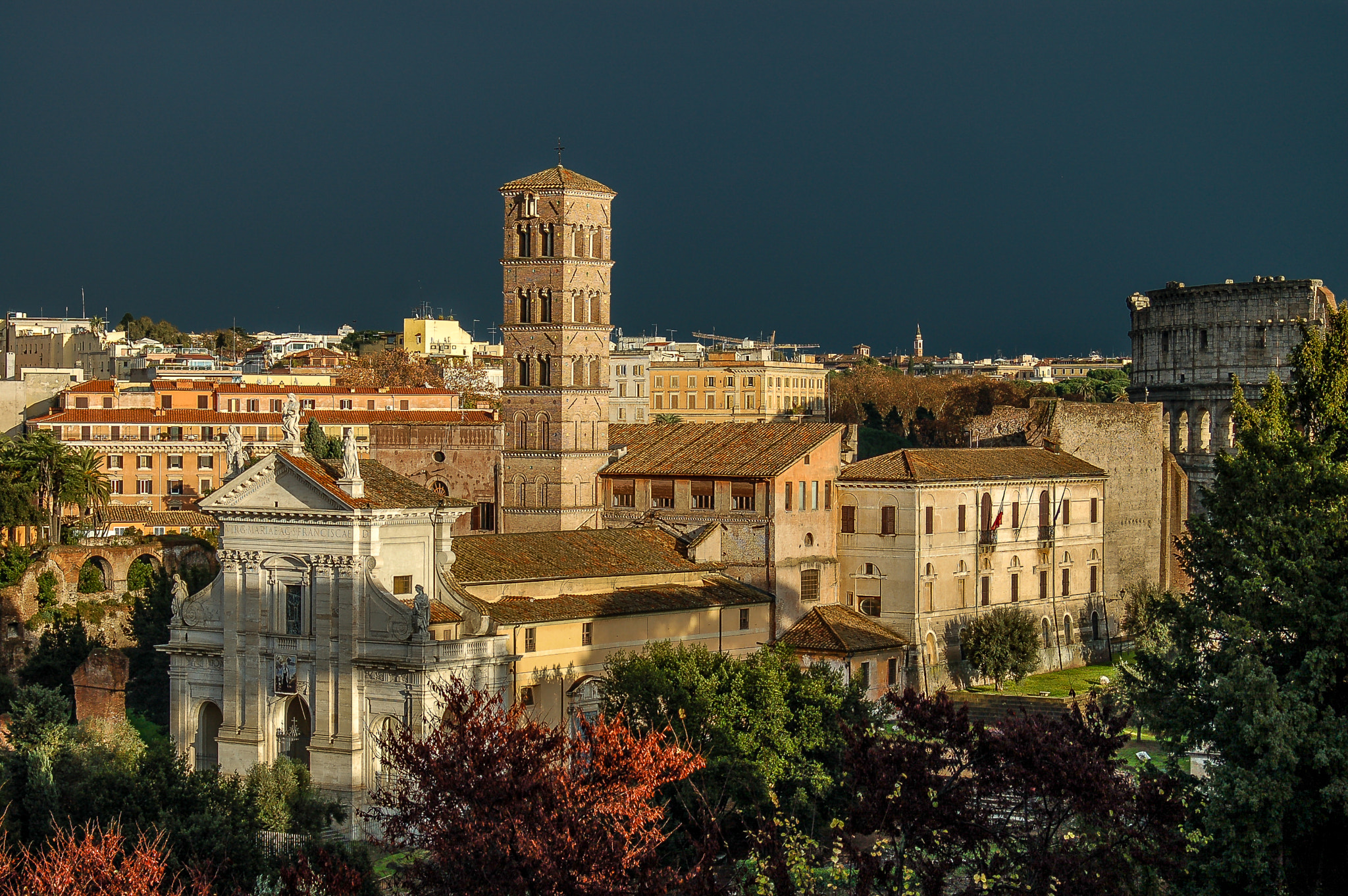 Nikon D50 sample photo. Sunset over rome with cloudy dark sky photography