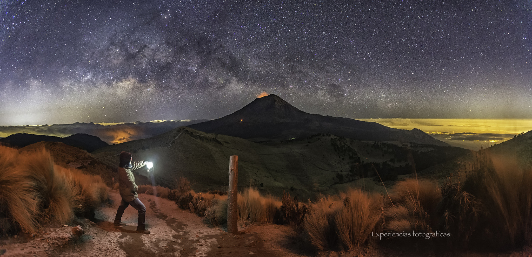 Canon EOS-1D X + Canon EF 16-35mm F2.8L USM sample photo. Light, milky way and volcano photography