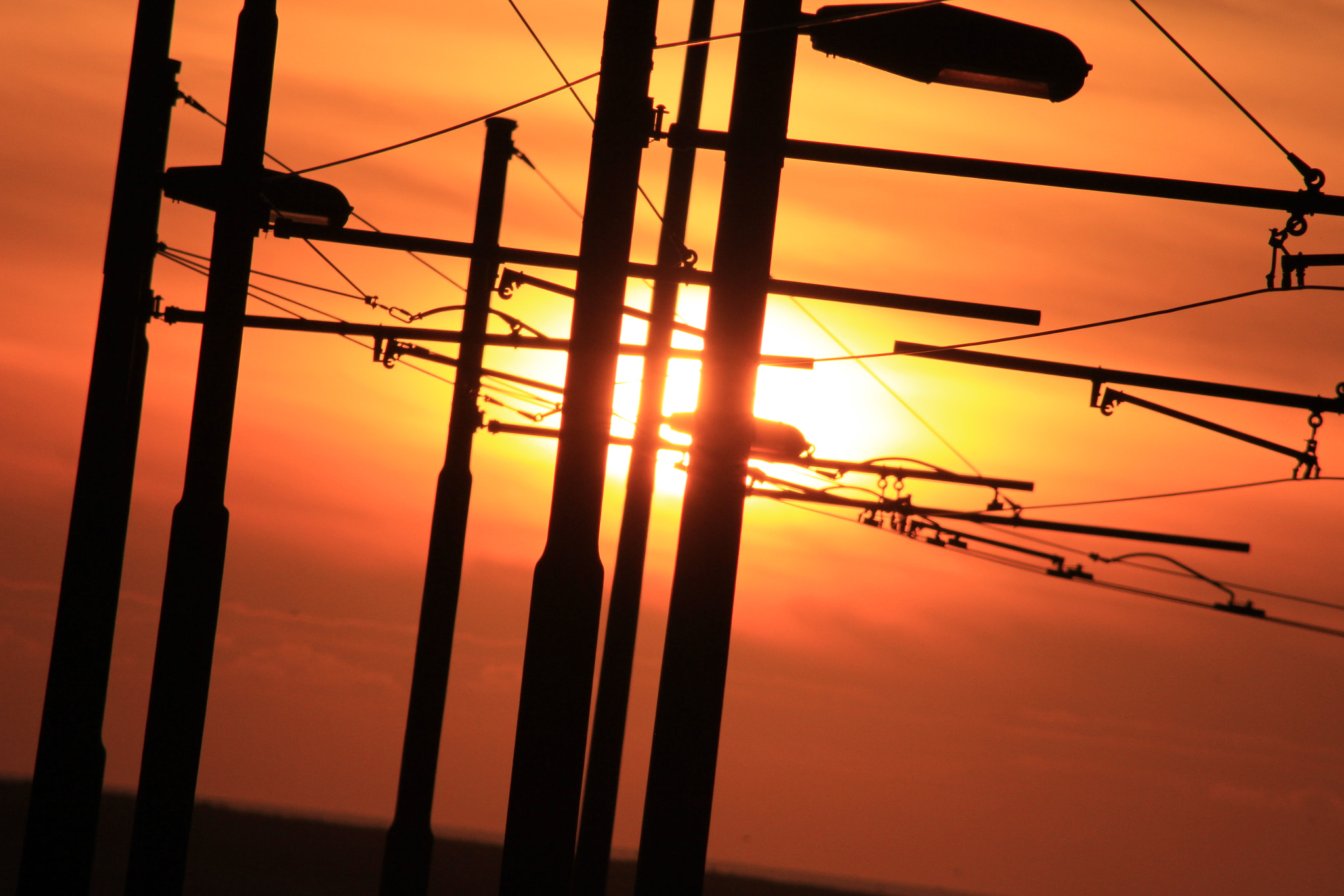 Canon EOS 650D (EOS Rebel T4i / EOS Kiss X6i) sample photo. Tram wires in golden photography