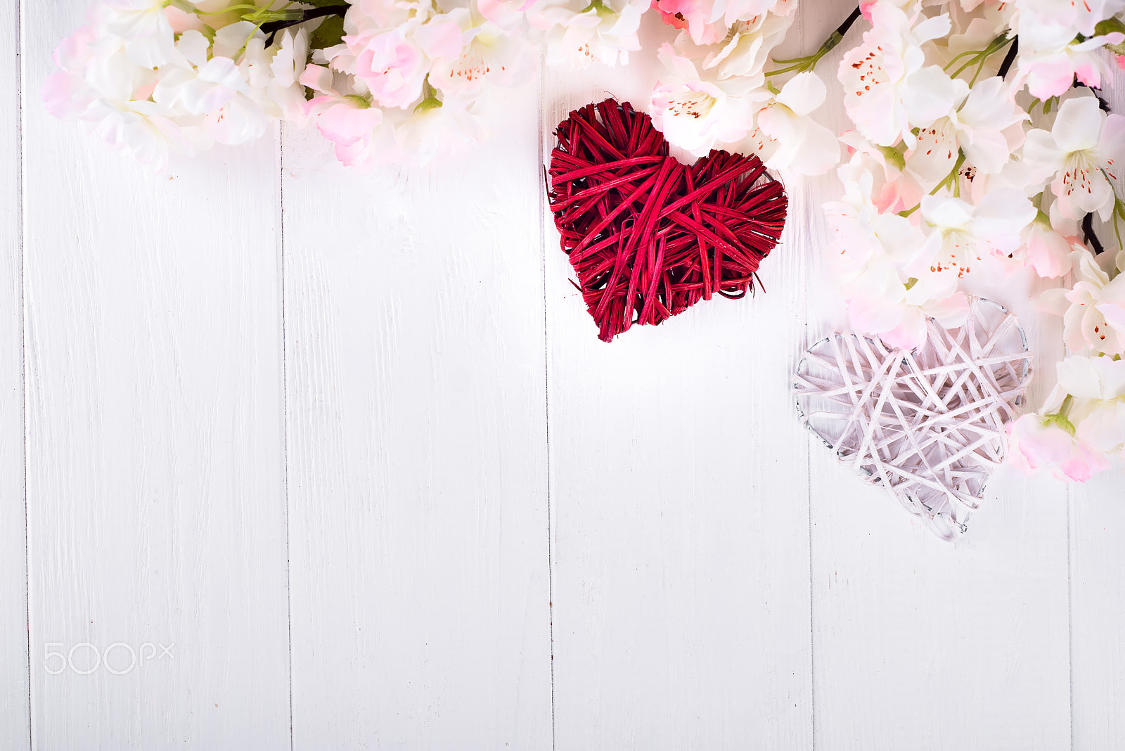 Nikon D610 + AF Nikkor 50mm f/1.8 sample photo. Two hearts and flowers. photography