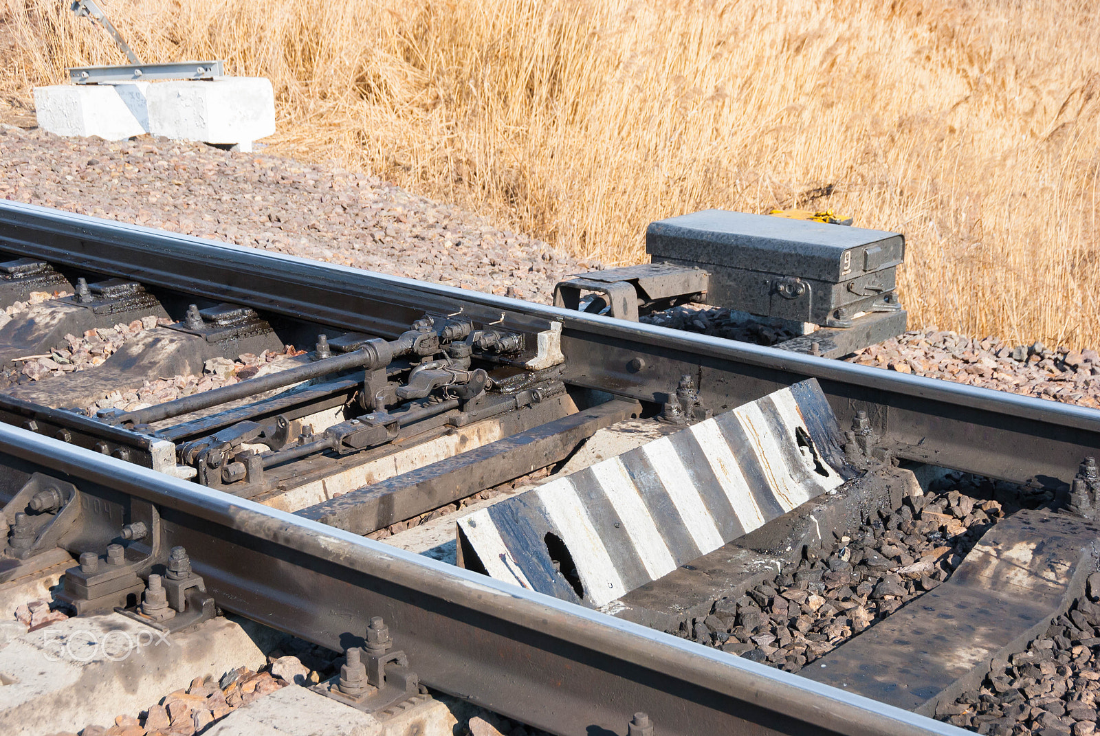 Nikon D3000 sample photo. Railway switch photography