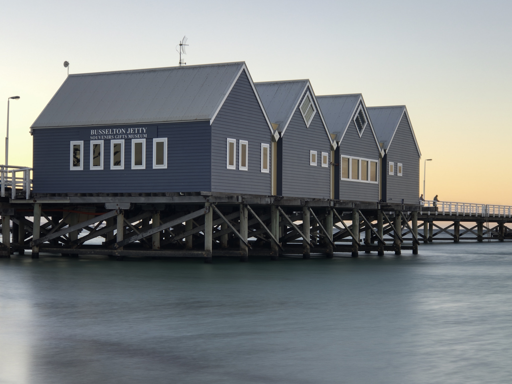 Apple iPhone sample photo. A south west wa icon: the busselton jetty boatshed photography