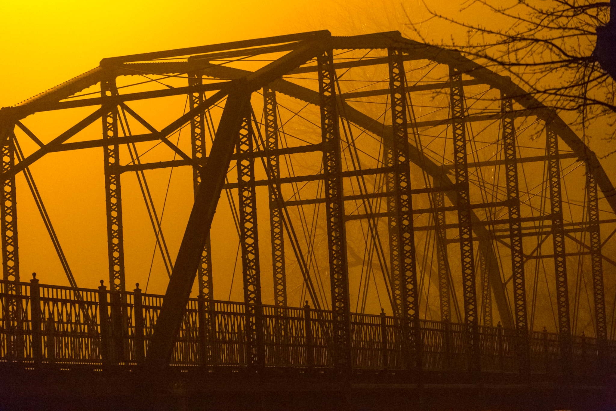 Tamron SP 35mm F1.8 Di VC USD sample photo. Bridge in yellow fog photography
