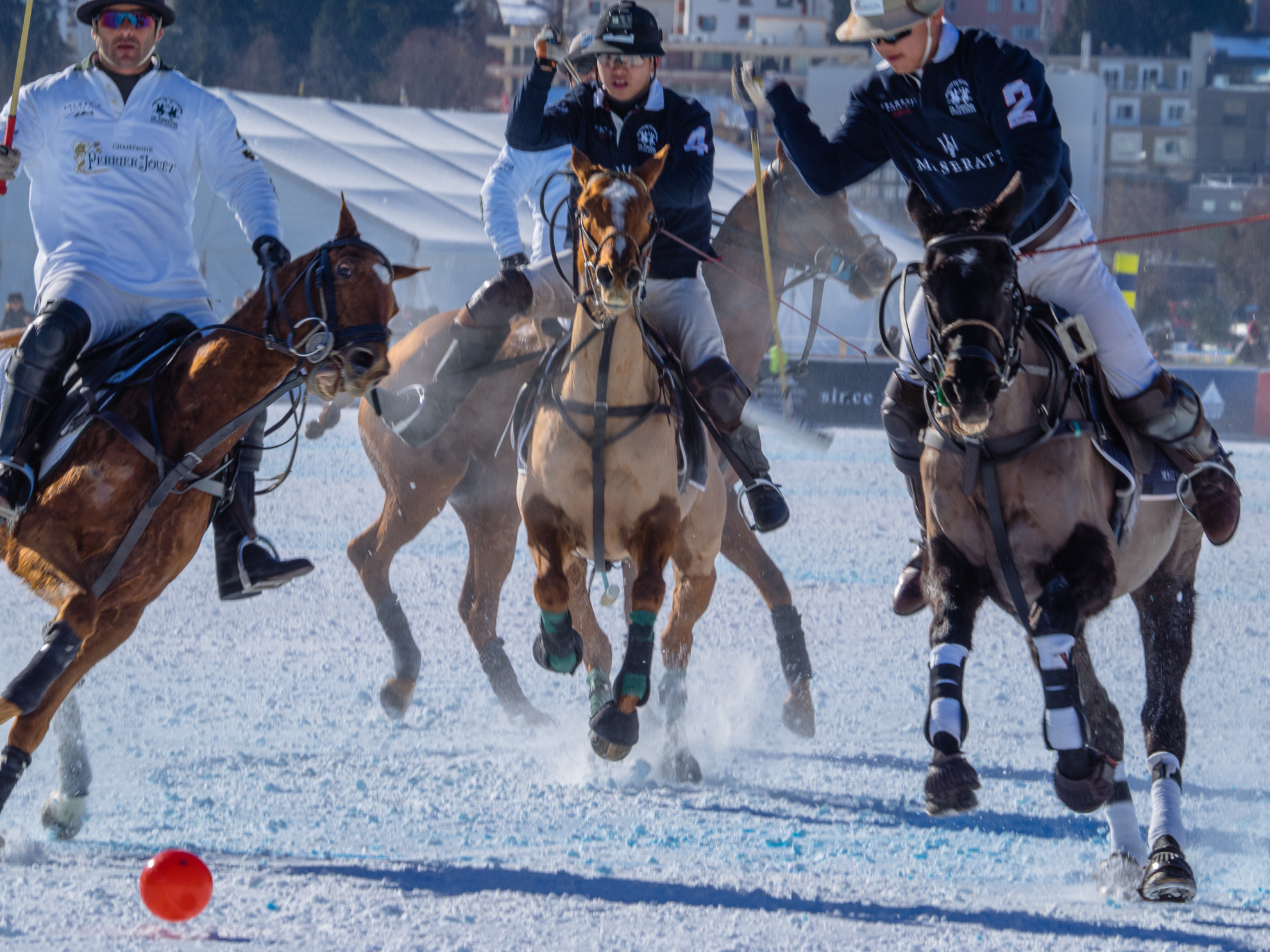 OLYMPUS M.75-300mm F4.8-6.7 sample photo. Snow-polo photography