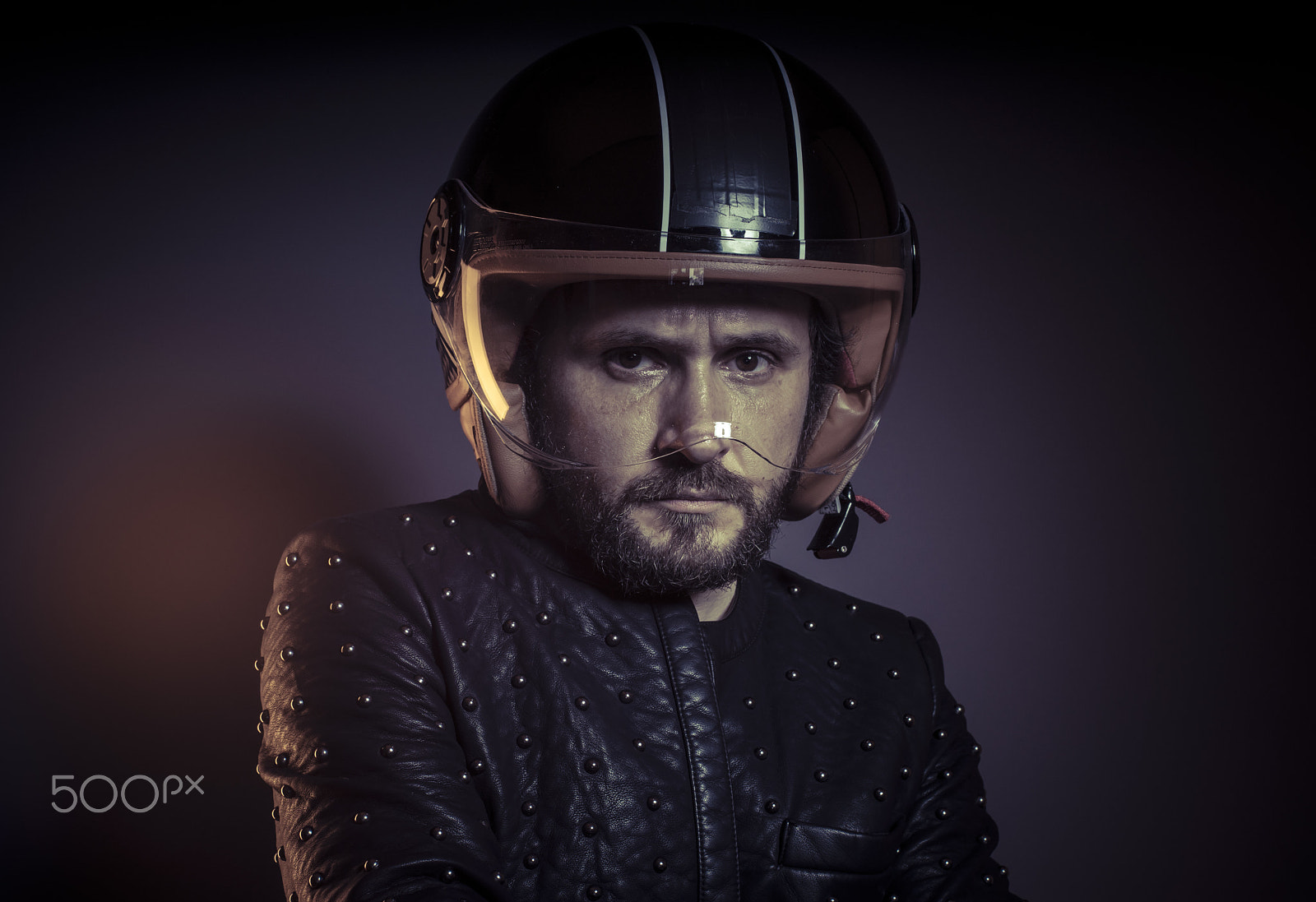 Sony a7 + Sony DT 50mm F1.8 SAM sample photo. Trip, biker with motorcycle helmet and black leather jacket, met photography